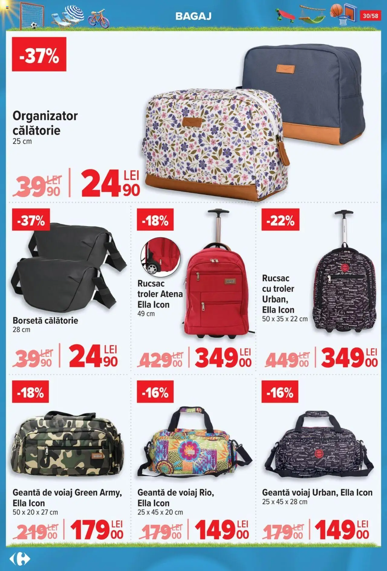 Catalog Carrefour 4 - 30 Iunie 2025 | Pagina 30 | Produse: Geantă de voiaj, Geantă, Geantă voiaj, Rucsac