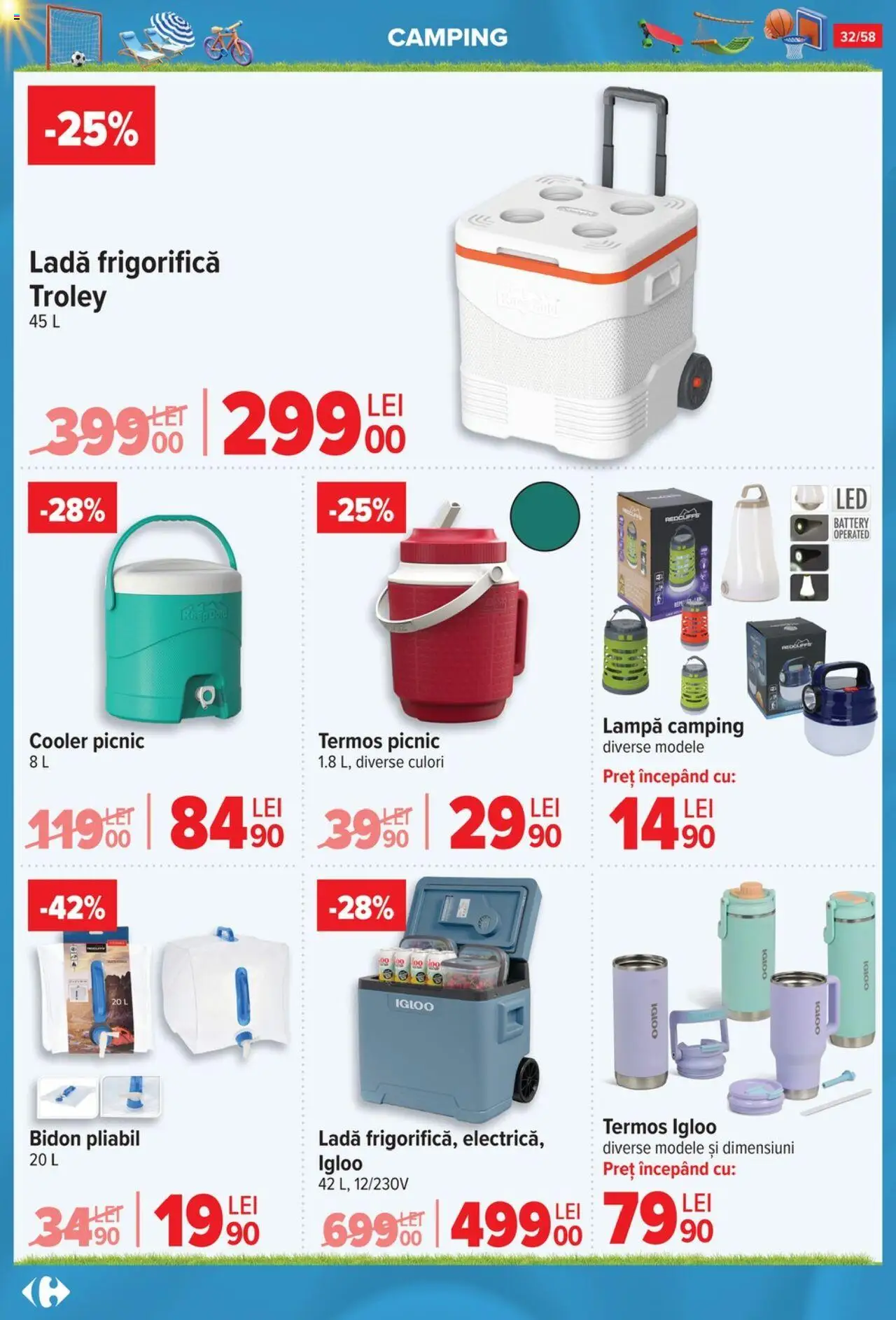 Catalog Carrefour 4 - 30 Iunie 2025 | Pagina 32 | Produse: Termos, Lampă, Ladă frigorifică