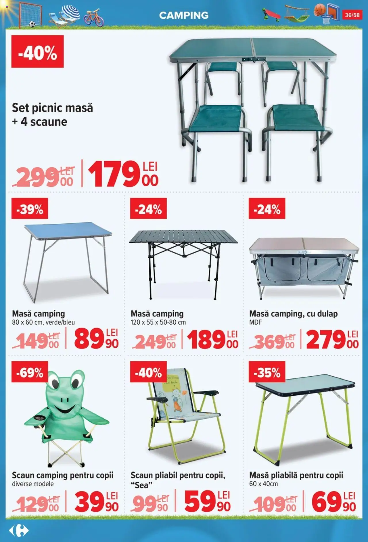 Catalog Carrefour 4 - 30 Iunie 2025 | Pagina 36 | Produse: Masă, Scaun