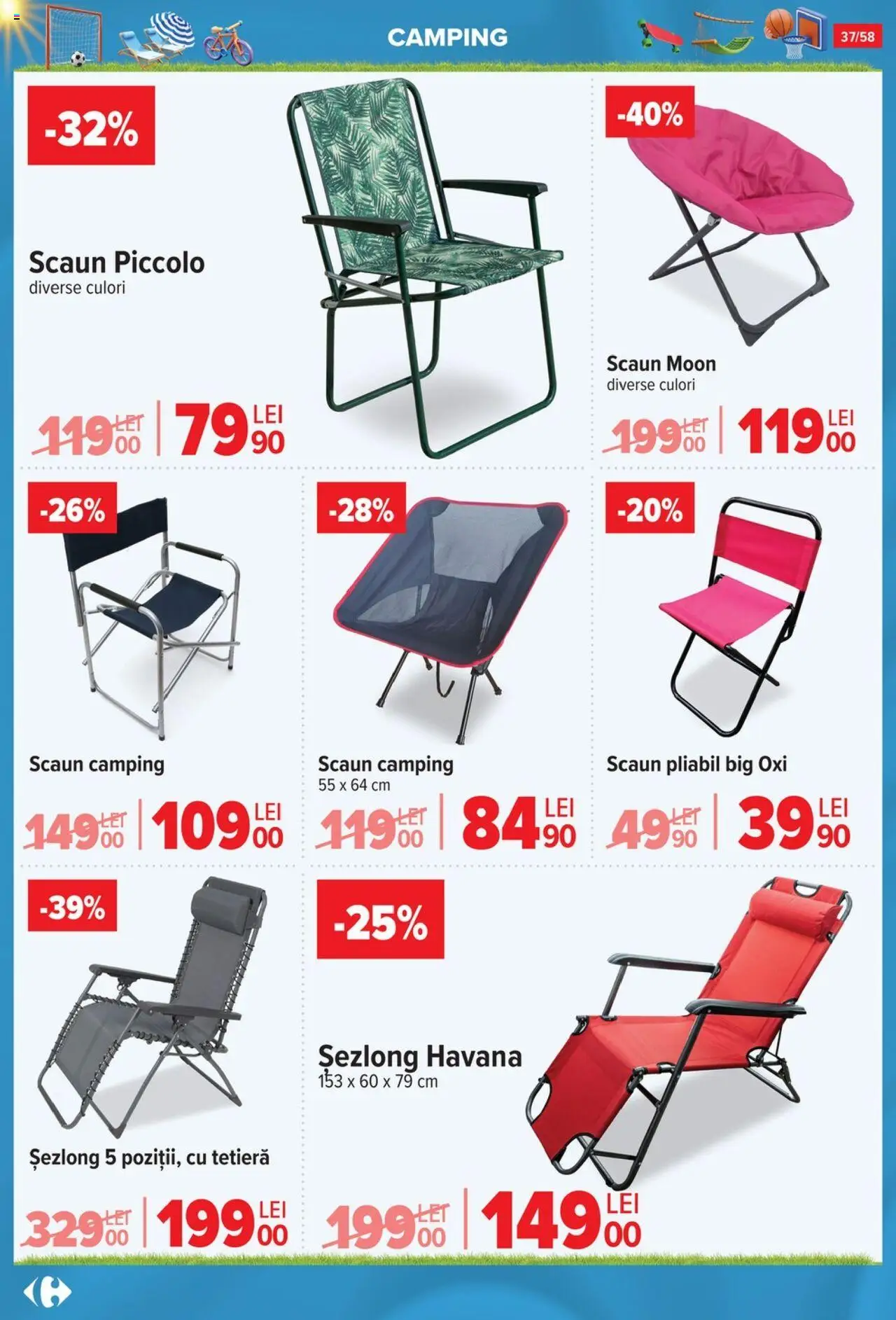 Catalog Carrefour 4 - 30 Iunie 2025 | Pagina 37 | Produse: Șezlong, Scaun