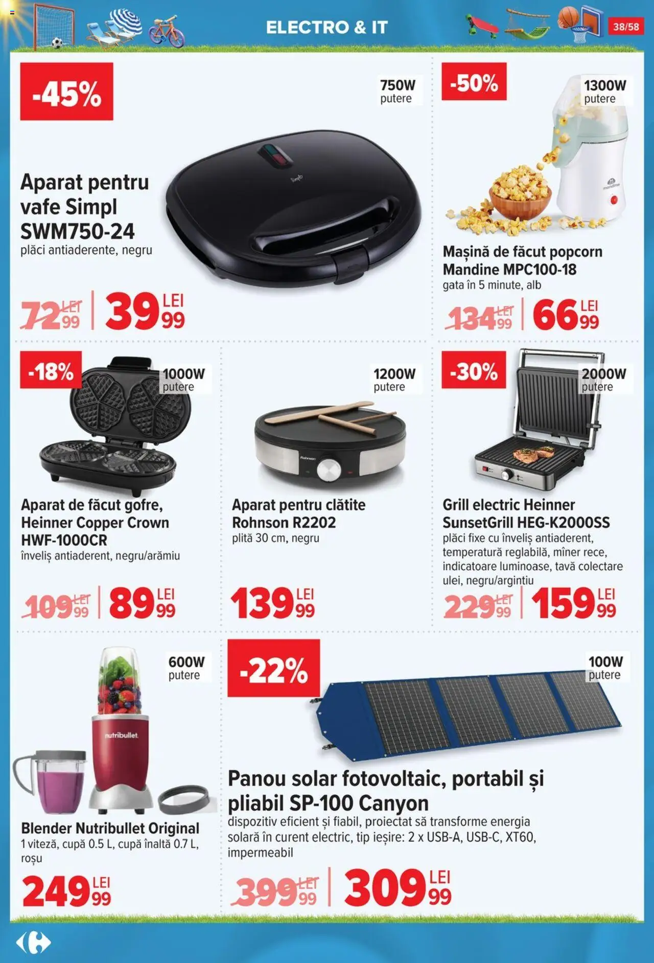 Catalog Carrefour 4 - 30 Iunie 2025 | Pagina 38 | Produse: Blender, Plită, Grill, Panou solar