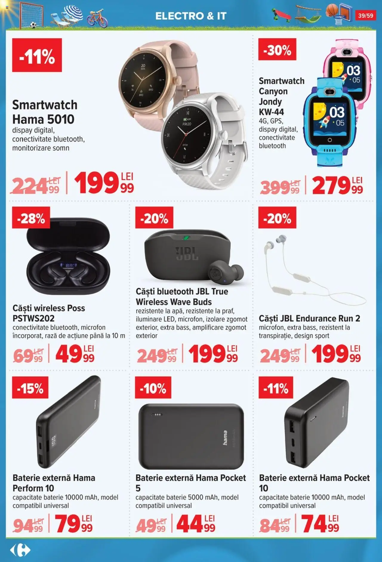 Catalog Carrefour 4 - 30 Iunie 2025 | Pagina 39 | Produse: Căști, Microfon, Smartwatch, Baterie