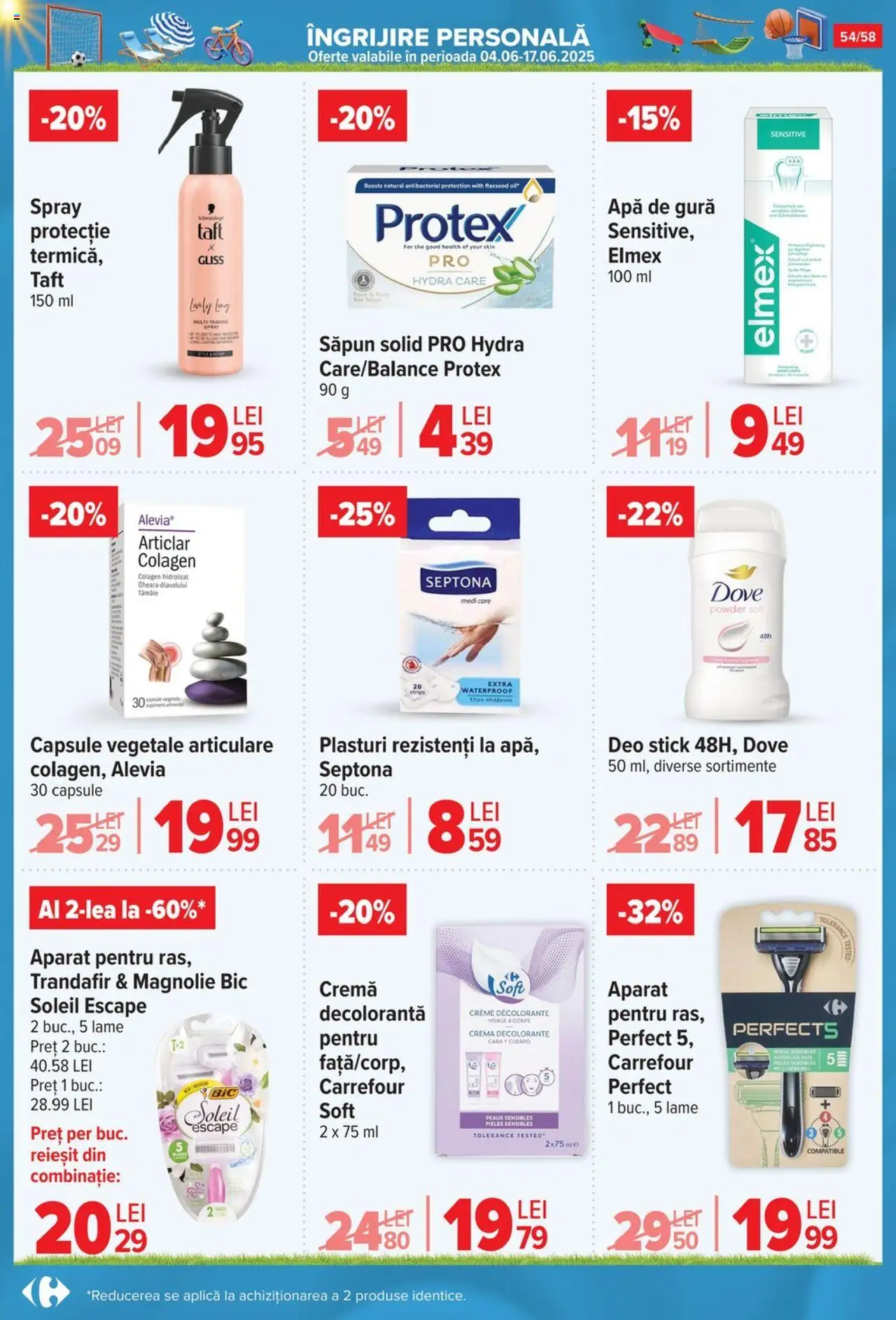 Catalog Carrefour 4 - 30 Iunie 2025 | Pagina 55 | Produse: Plasturi, Trandafir, Cremă, Apă