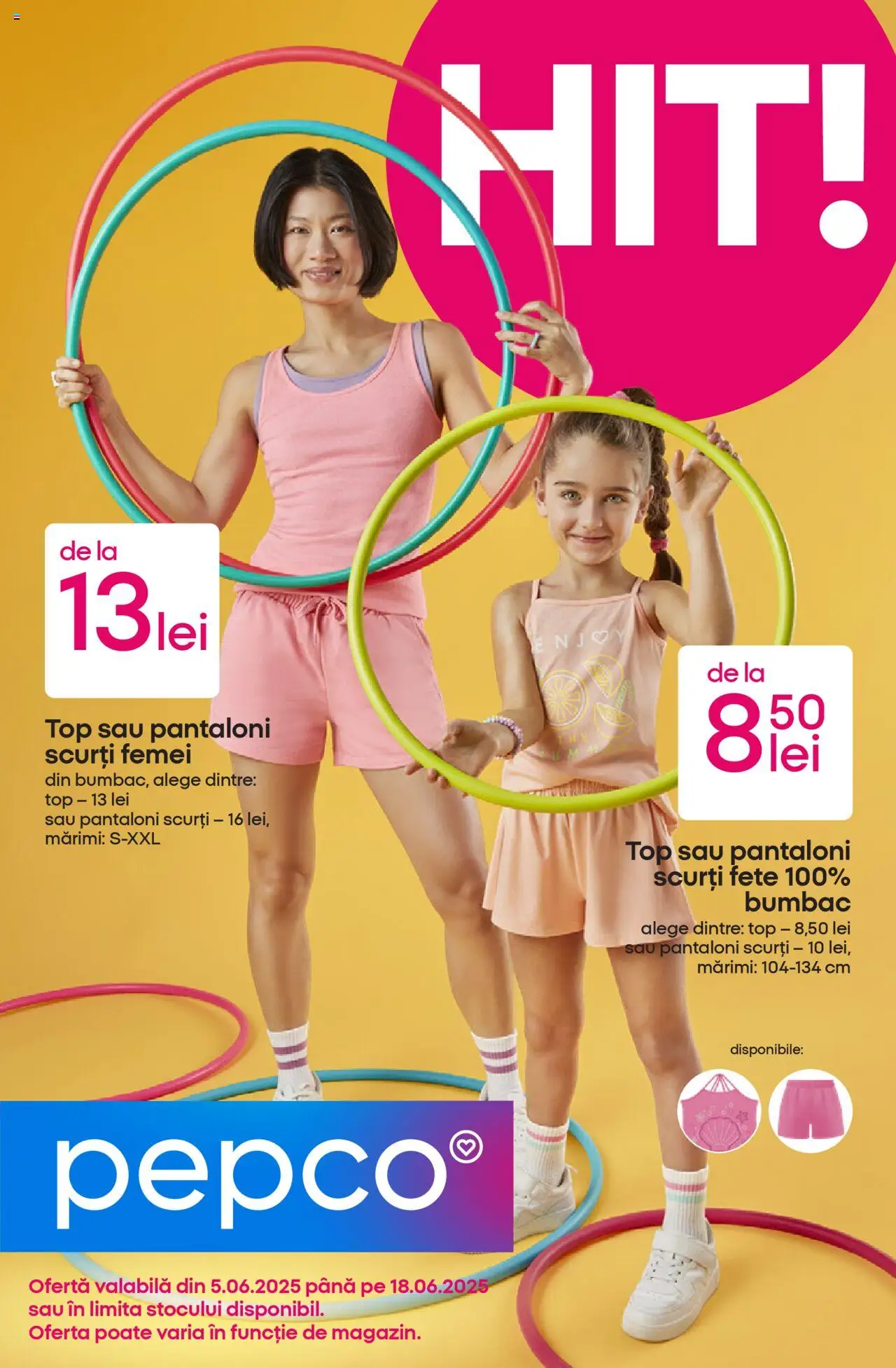 Catalog Pepco 5 - 17 Iunie 2025 | Pagina 1 | Produse: Top, Pantaloni, Pantaloni scurți