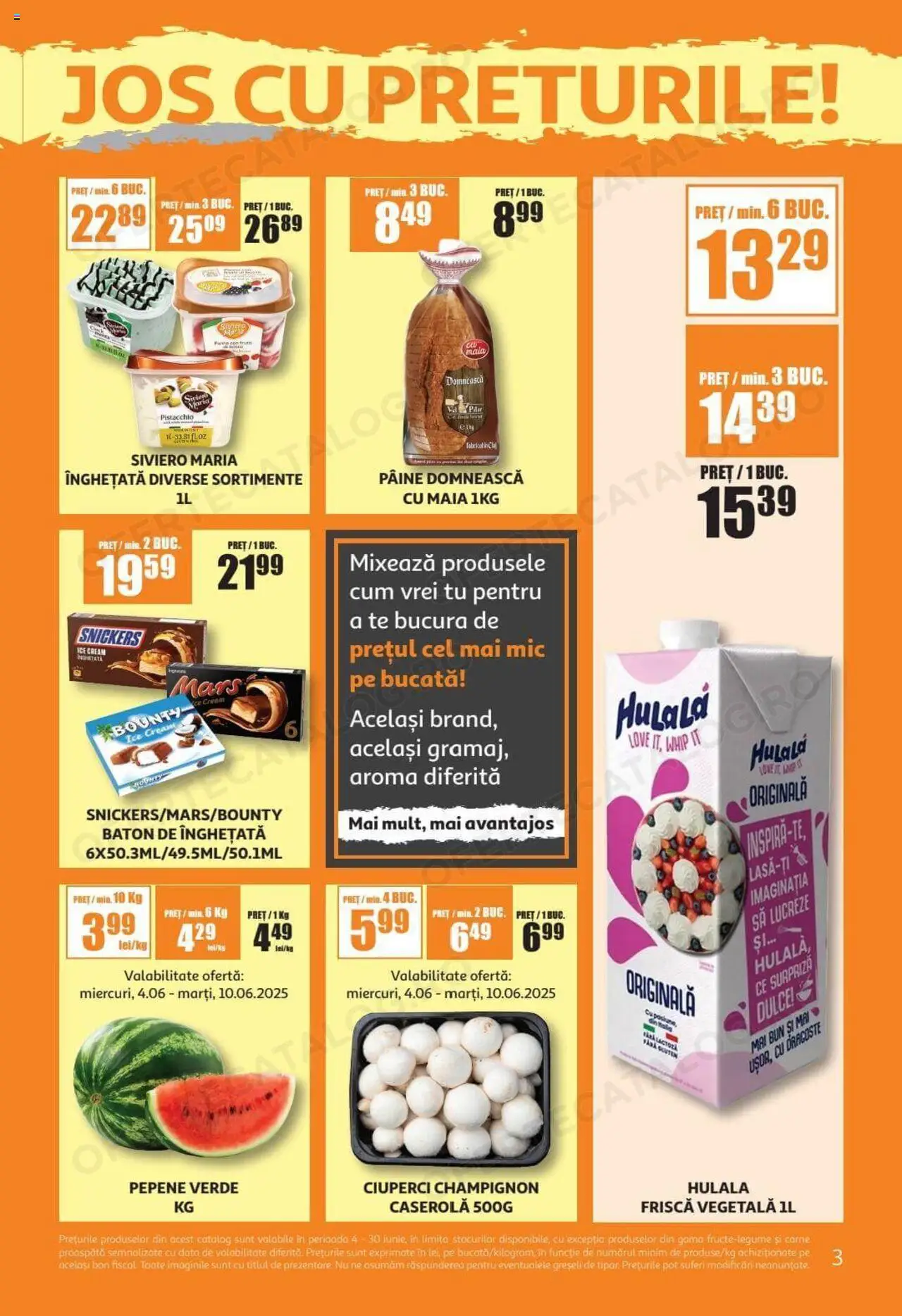 Catalog Auchan 4 - 29 Iunie 2025 | Pagina 3 | Produse: Pepene Verde, Pâine, Frișcă, Înghețată
