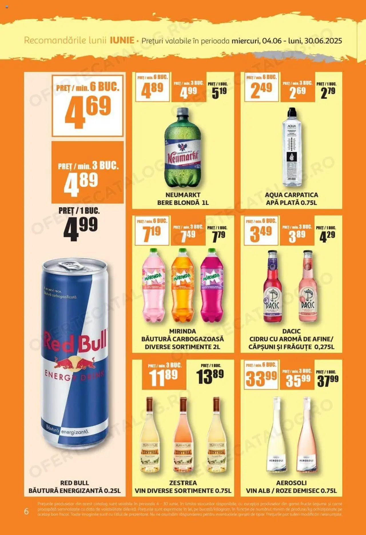 Catalog Auchan 4 - 29 Iunie 2025 | Pagina 6 | Produse: Vin, Bere, Băutură energizantă, Apă