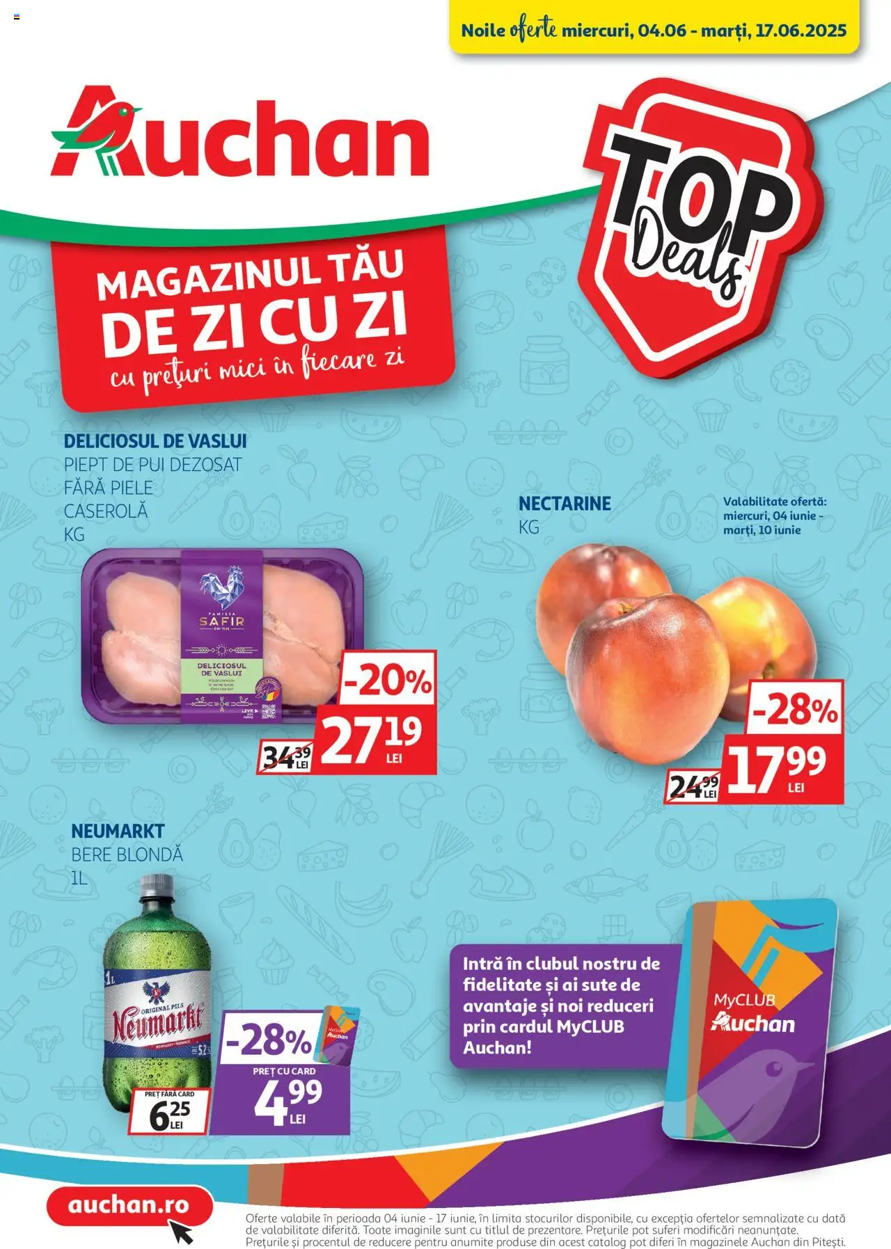 Catalog Auchan 4 - 16 Iunie 2025 | Pagina 1 | Produse: Temizlik kovası, Hacıyatmaz Kedi Oyuncağı, Mici, Bere