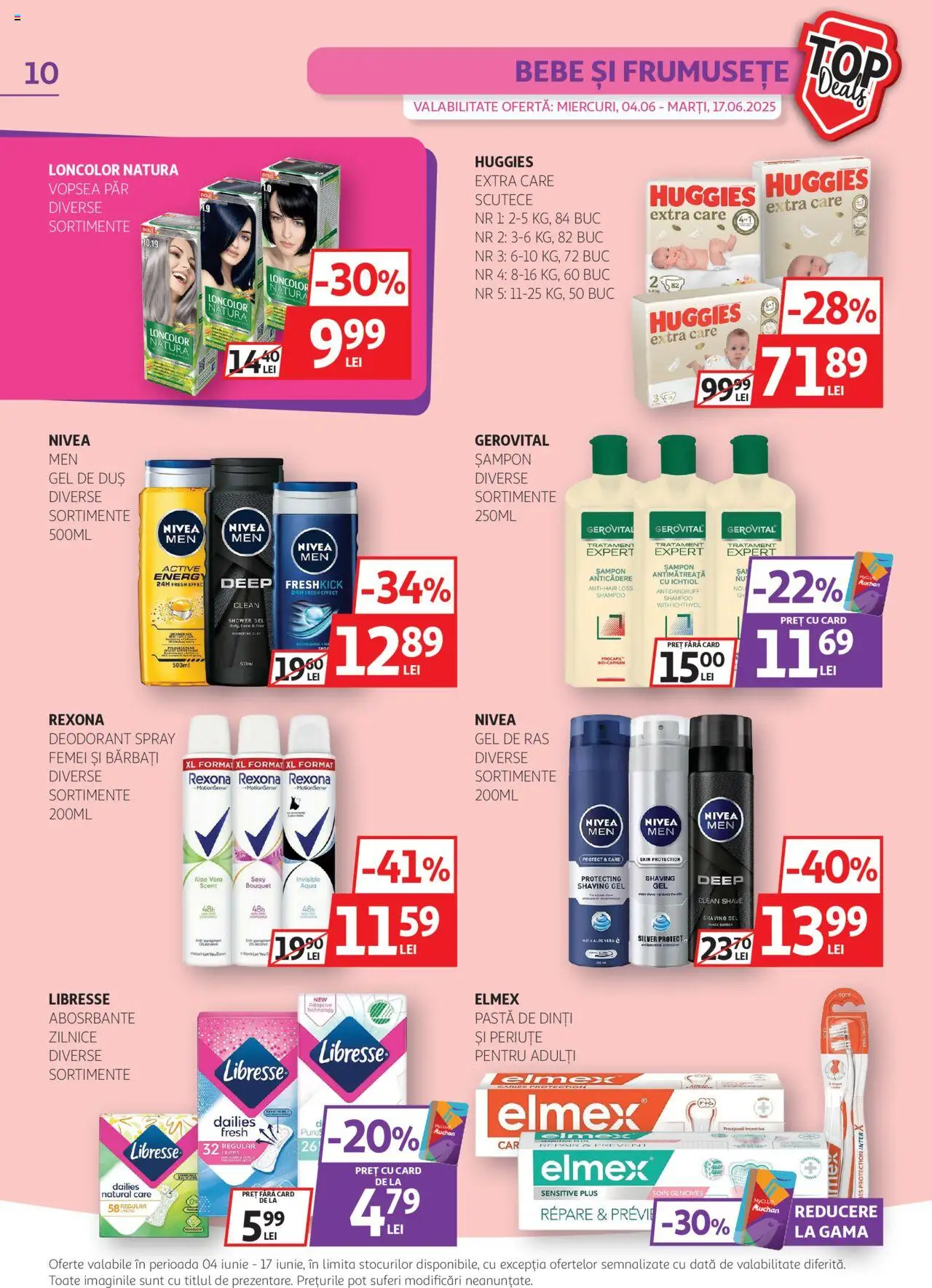 Catalog Auchan 4 - 16 Iunie 2025 | Pagina 10 | Produse: Pomelo, Aloe vera, Gel de duș, Scutece