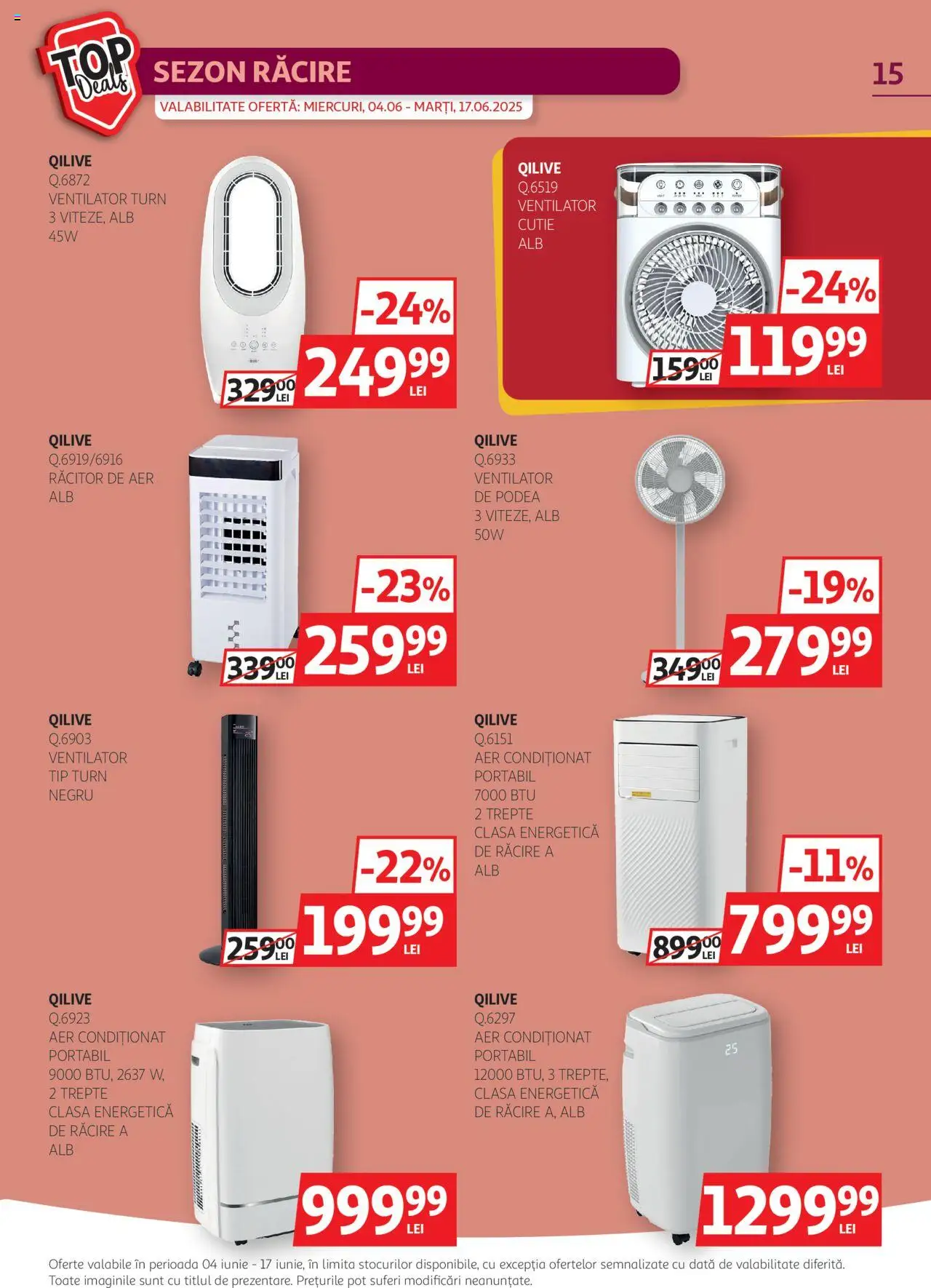 Catalog Auchan 4 - 16 Iunie 2025 | Pagina 15 | Produse: Aer Condiționat, Ventilator, Cutie, Răcitor de aer