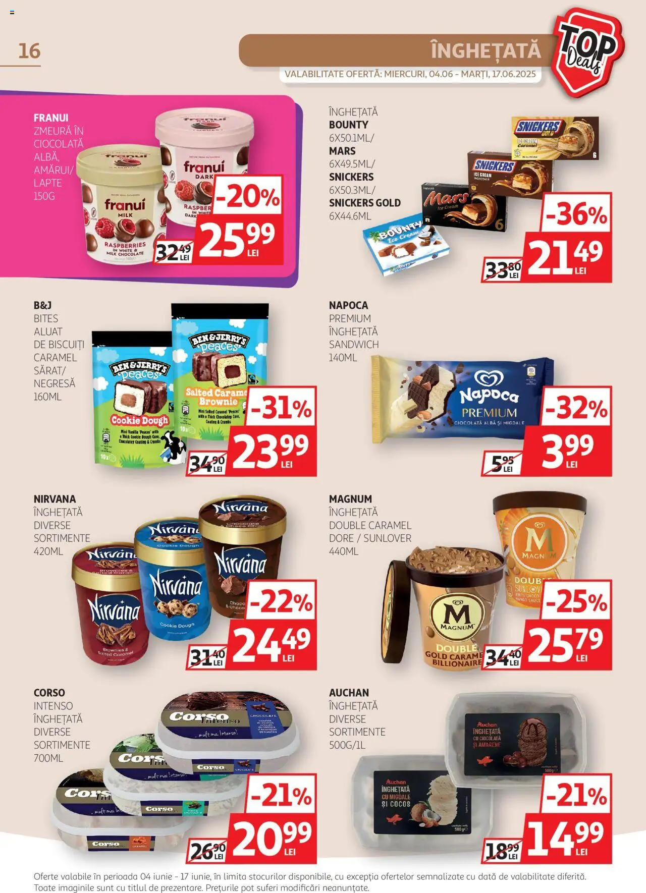 Catalog Auchan 4 - 16 Iunie 2025 | Pagina 16 | Produse: Aluat, Migdale, Lapte, Biscuiți
