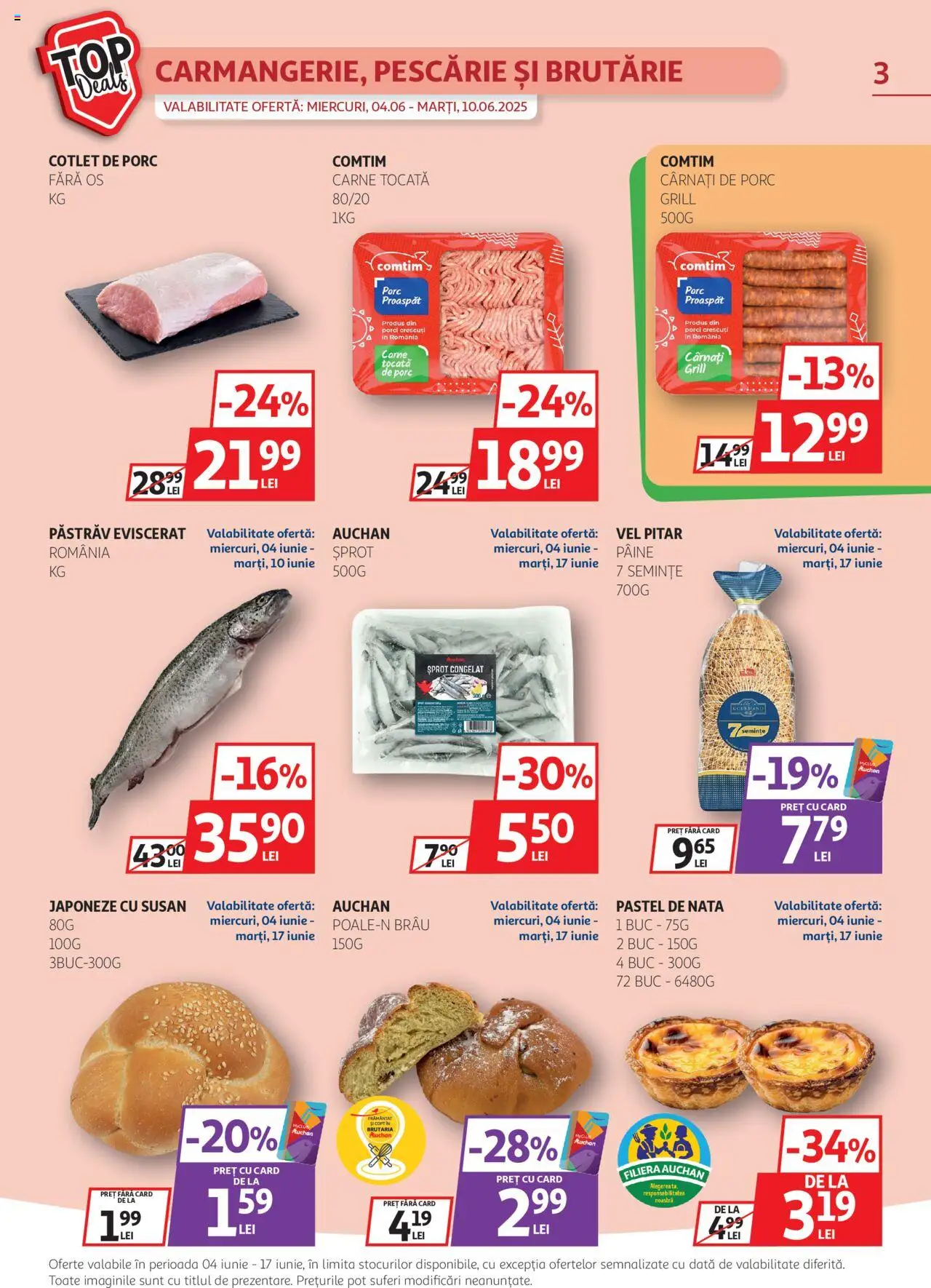 Catalog Auchan 4 - 16 Iunie 2025 | Pagina 3 | Produse: Semințe, Pâine, Carne tocată, Cârnați