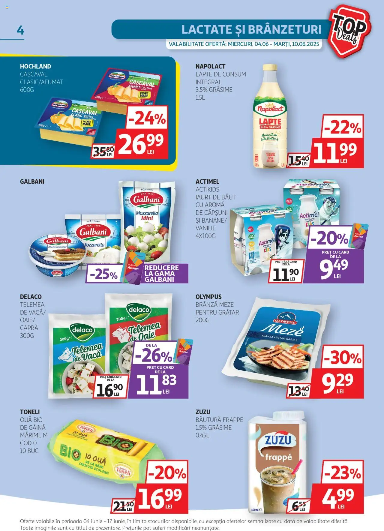 Catalog Auchan 4 - 16 Iunie 2025 | Pagina 4 | Produse: Grătar, Cașcaval, Mozzarella, Mascarpone