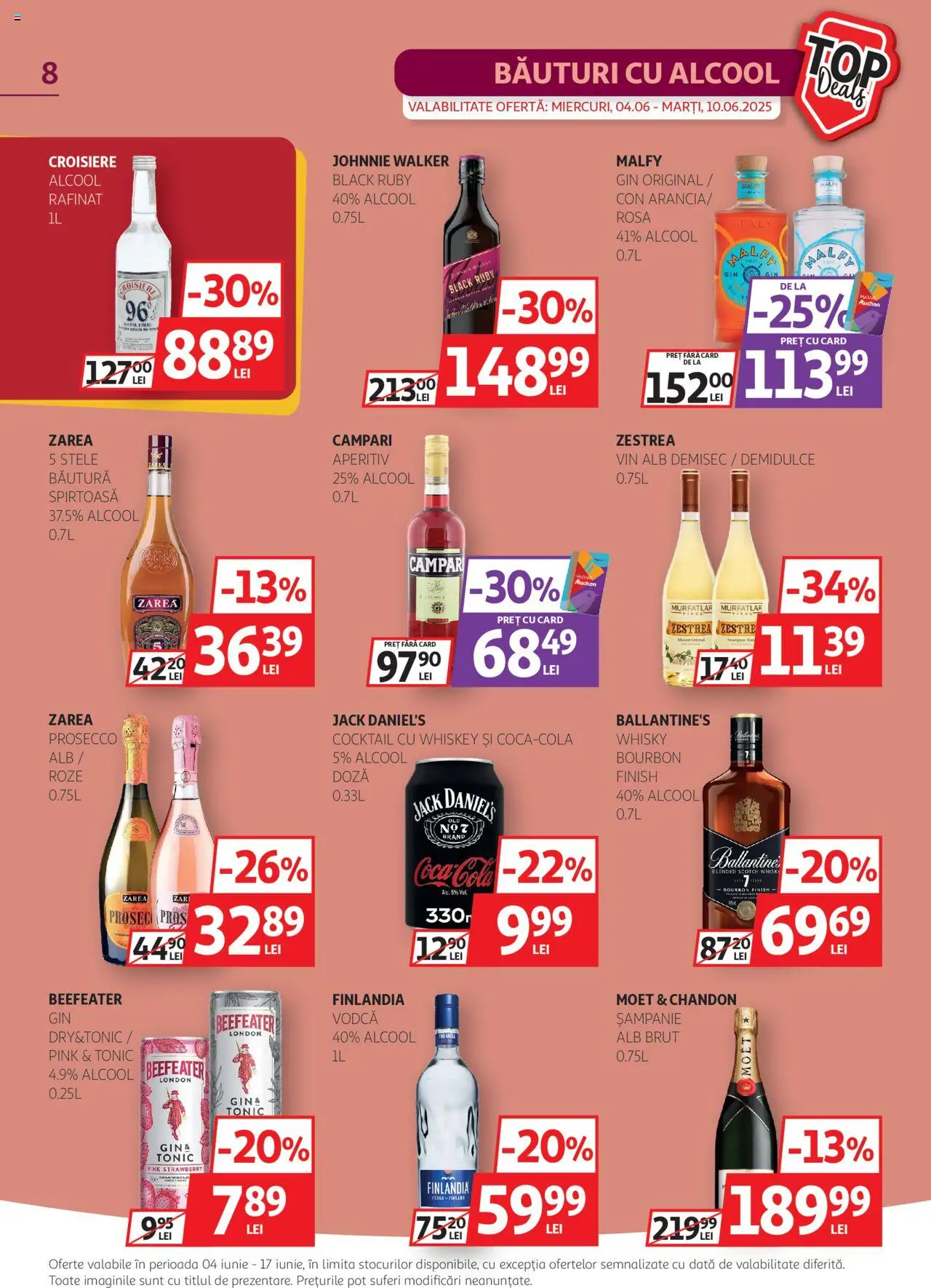 Catalog Auchan 4 - 16 Iunie 2025 | Pagina 8 | Produse: Amerikan servis, Vin, Gin, Whiskey