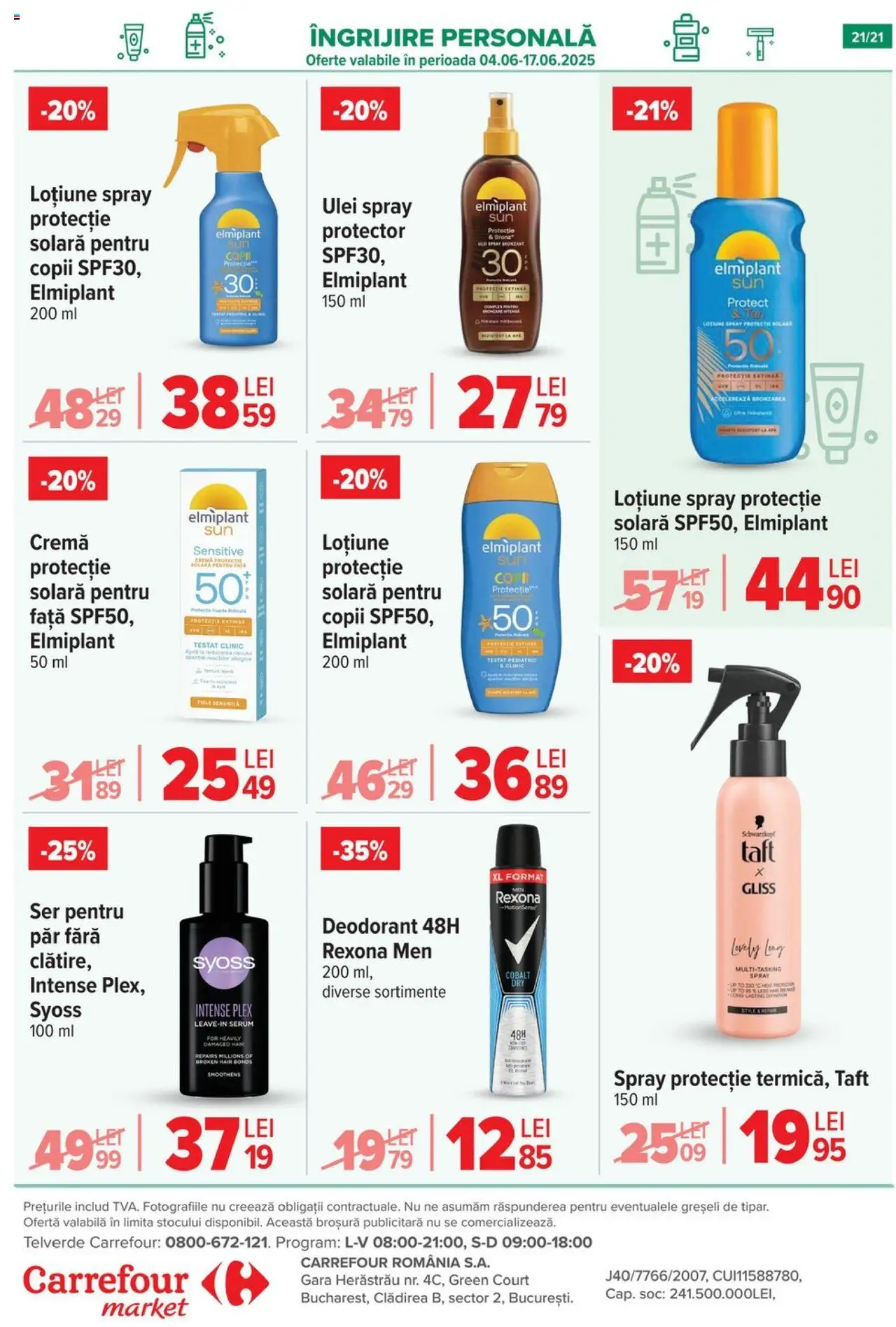 Catalog Carrefour 4 - 9 Iunie 2025 | Pagina 21 | Produse: Delgeç, Serum, Cremă, Protecție solară