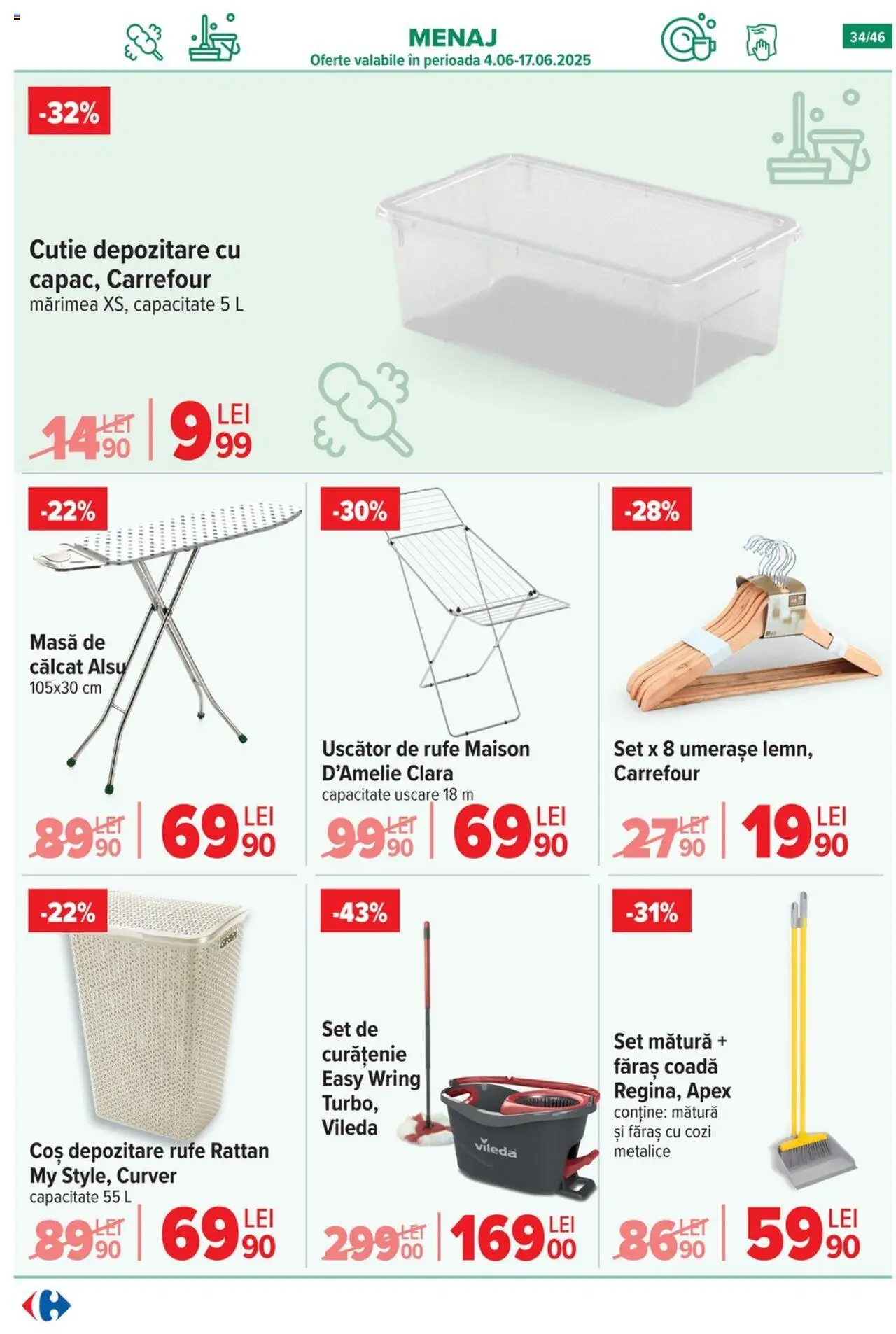 Catalog Carrefour 4 - 9 Iunie 2025 | Pagina 35 | Produse: Uscător, Mătură, Coș, Masă