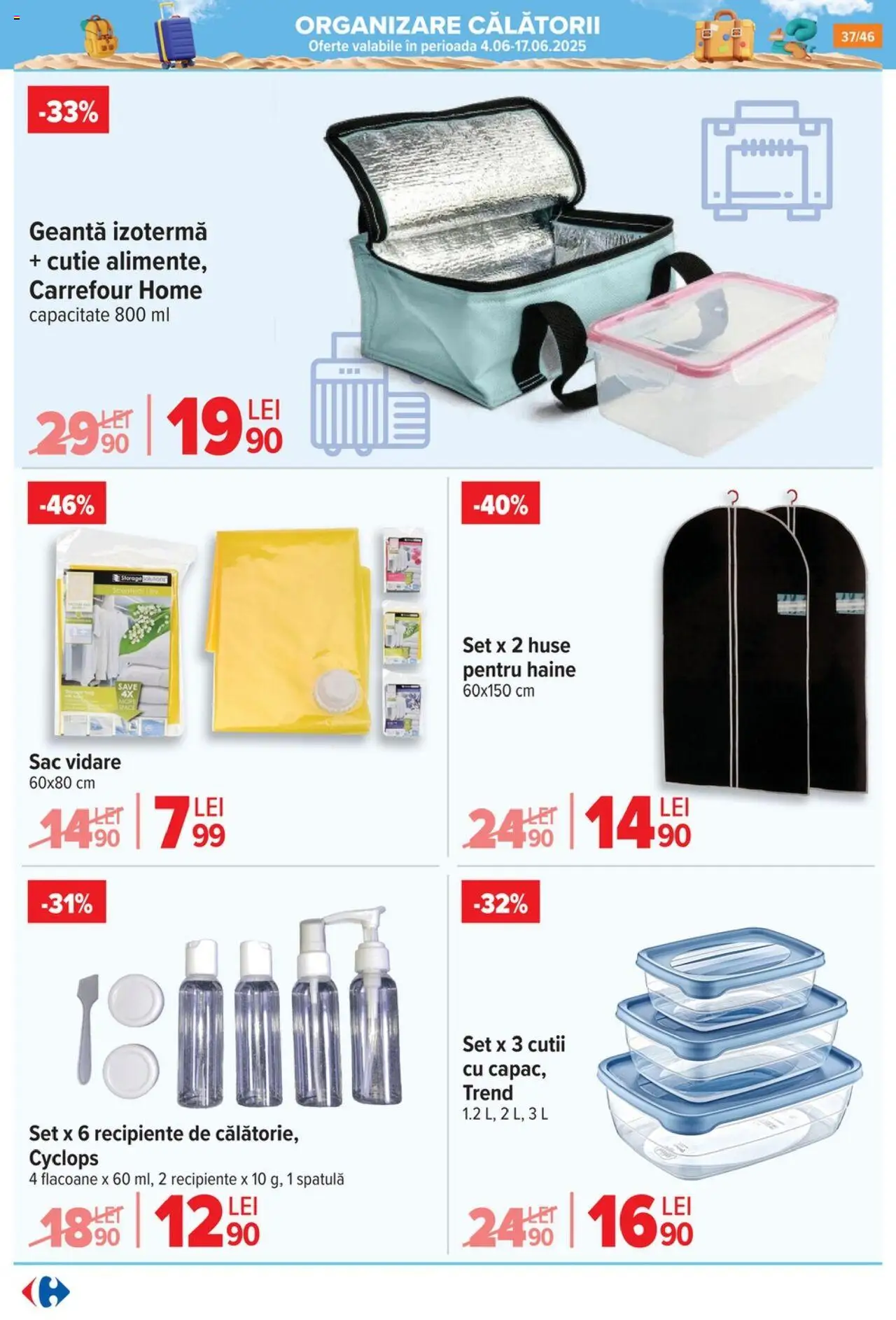 Catalog Carrefour 4 - 9 Iunie 2025 | Pagina 38 | Produse: Geantă, Cutie, Recipiente, Haine