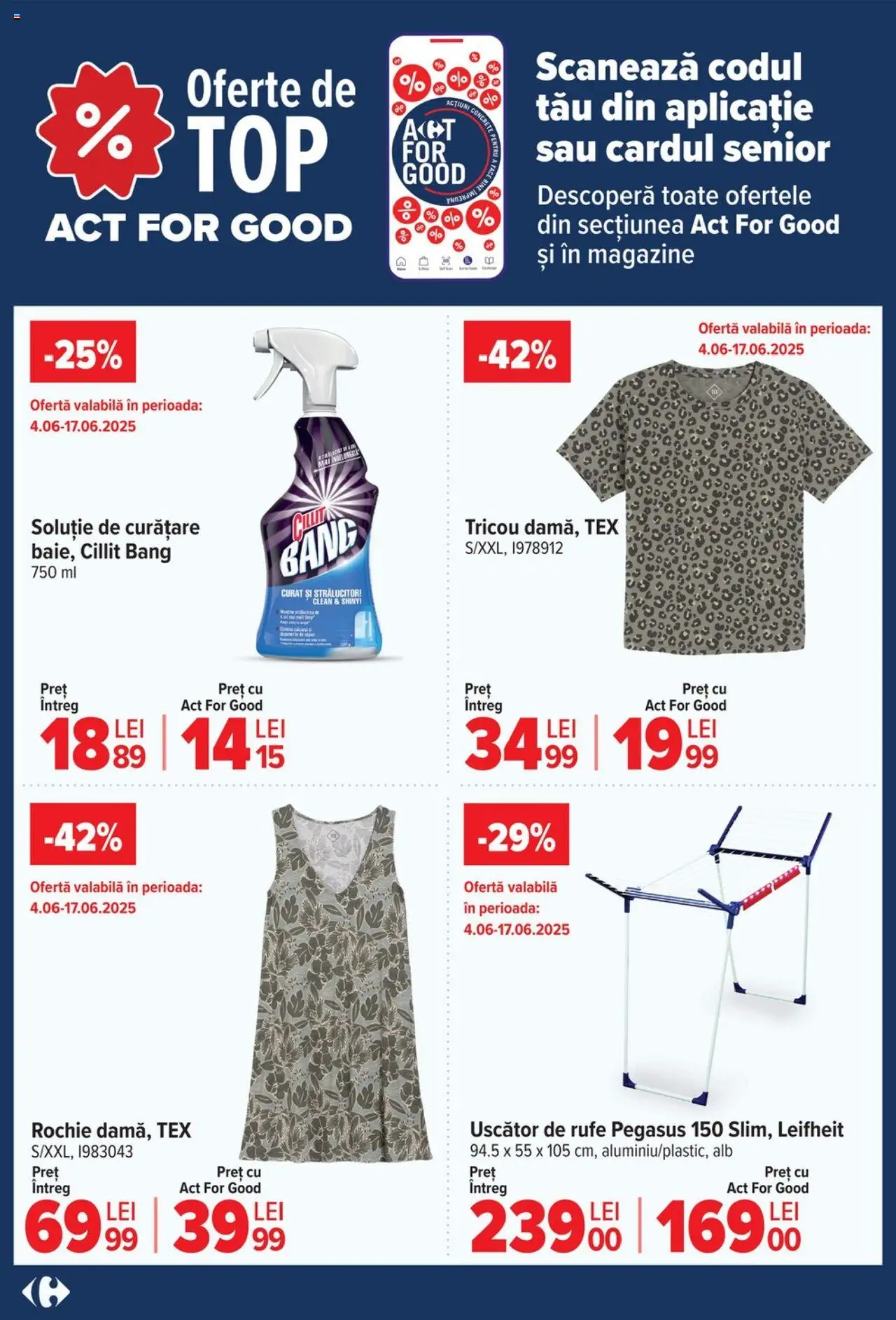 Catalog Carrefour 4 - 9 Iunie 2025 | Pagina 4 | Produse: Rochie, Uscător, Tricou, Demlik