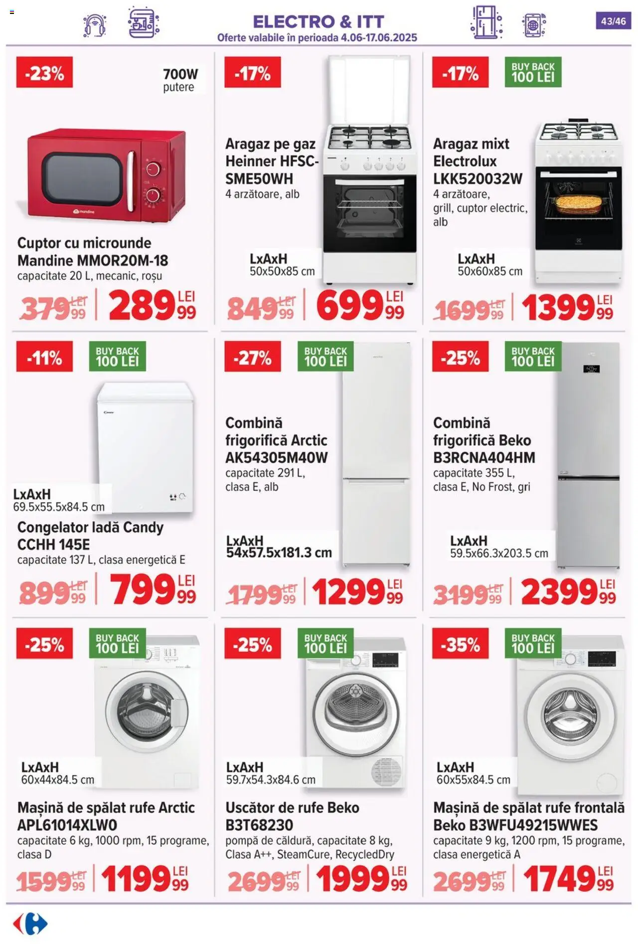 Catalog Carrefour 4 - 9 Iunie 2025 | Pagina 44 | Produse: Uscător, Cuptor, Cuptor Cu Microunde, Aragaz