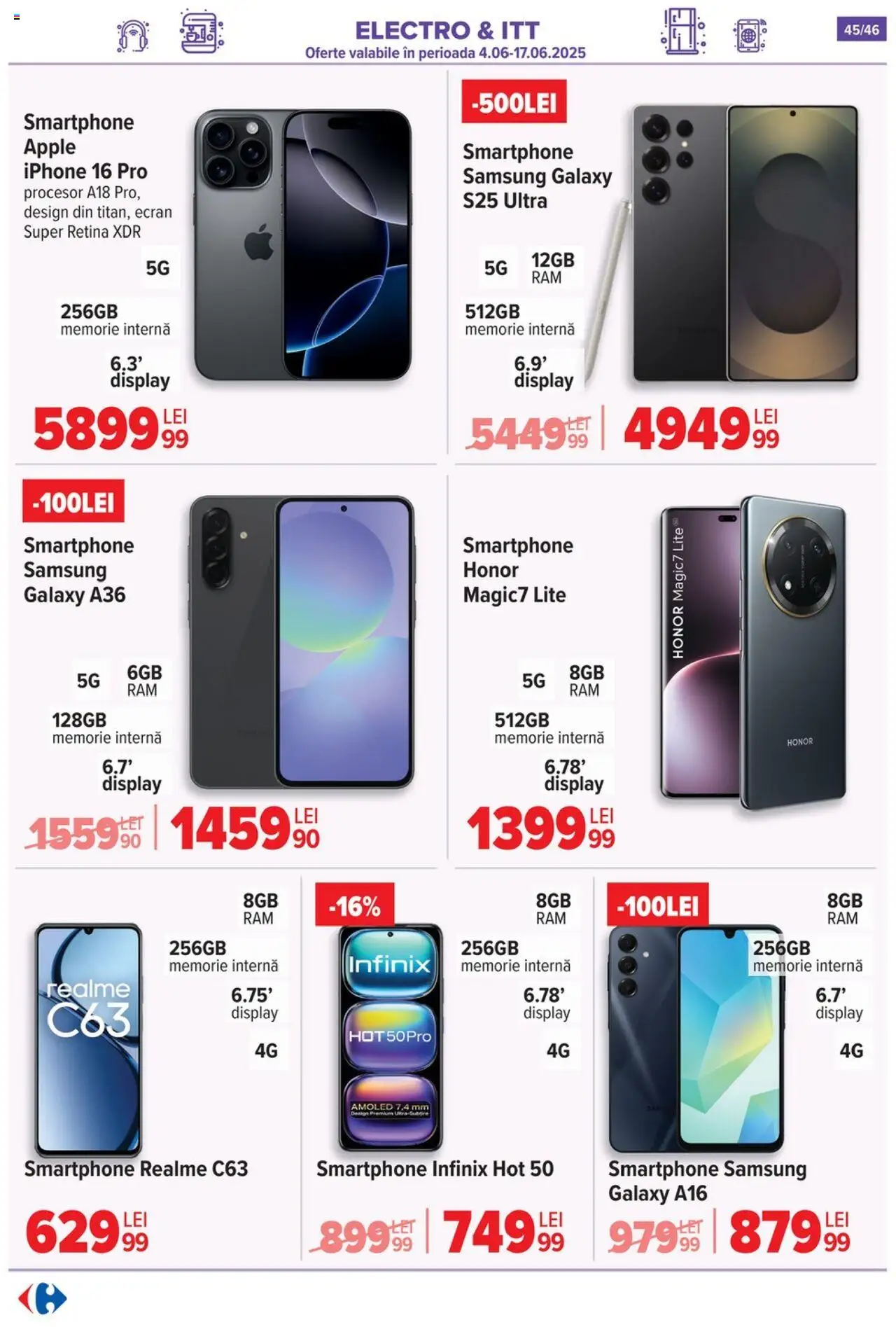 Catalog Carrefour 4 - 9 Iunie 2025 | Pagina 46 | Produse: Smartphone, Memorie, Apple
