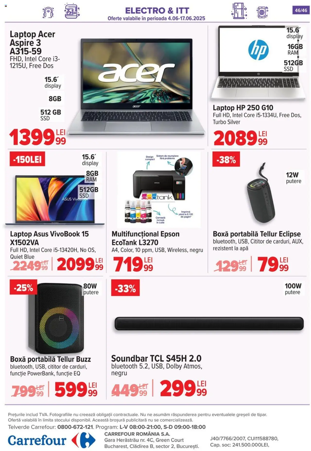 Catalog Carrefour 4 - 9 Iunie 2025 | Pagina 47 | Produse: Laptop, Cutie, Apă, Boxă portabilă