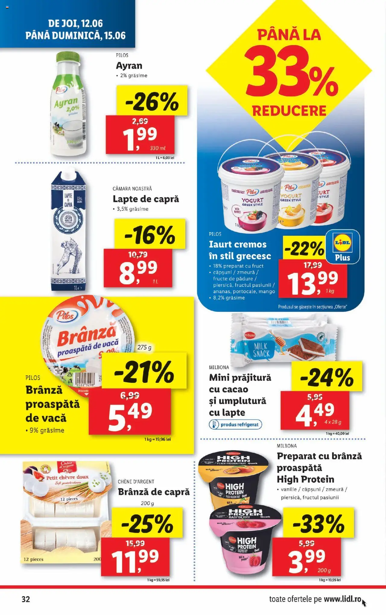 Catalog LIDL 9 - 14 Iunie 2025 | Pagina 32 | Produse: Toplar, Lapte, Brânză, Mango