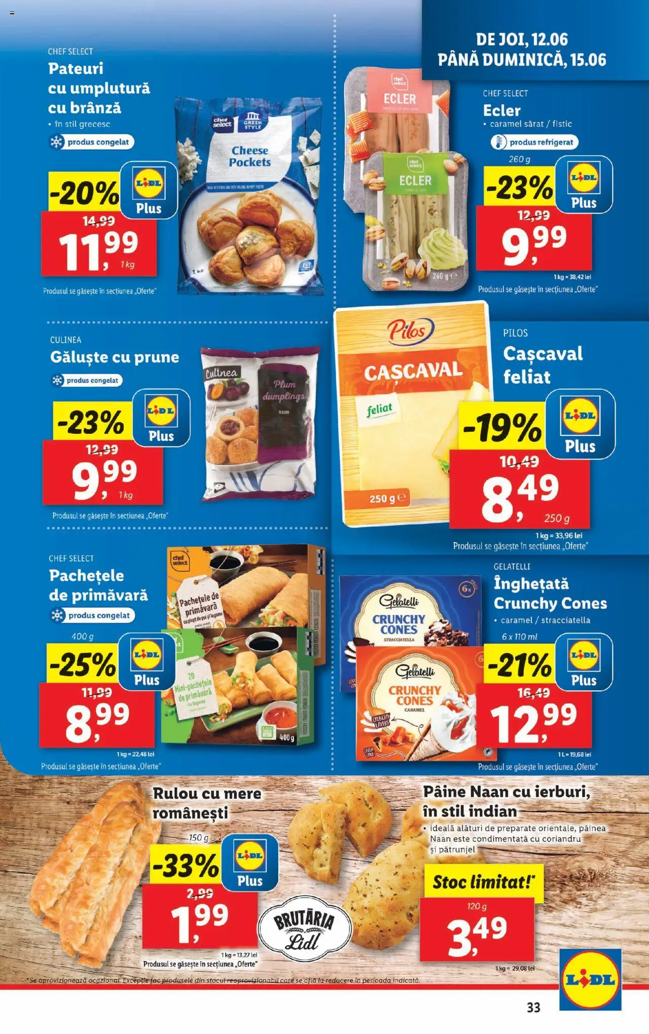 Catalog LIDL 9 - 14 Iunie 2025 | Pagina 33 | Produse: Toplar, Fistic, Înghețată, Legume