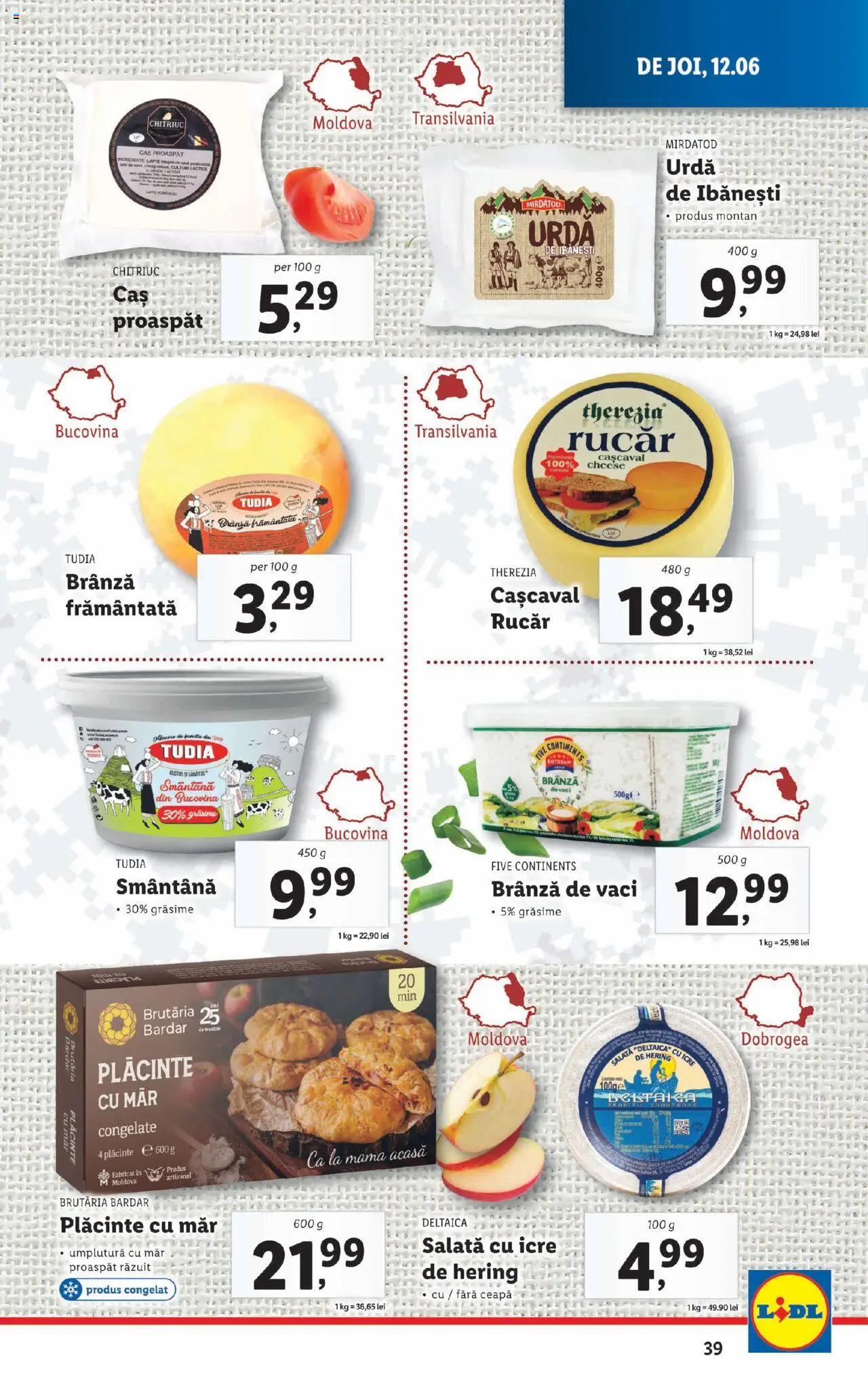 Catalog LIDL 9 - 14 Iunie 2025 | Pagina 39 | Produse: Brânză, Salată cu icre, Salată, Sare