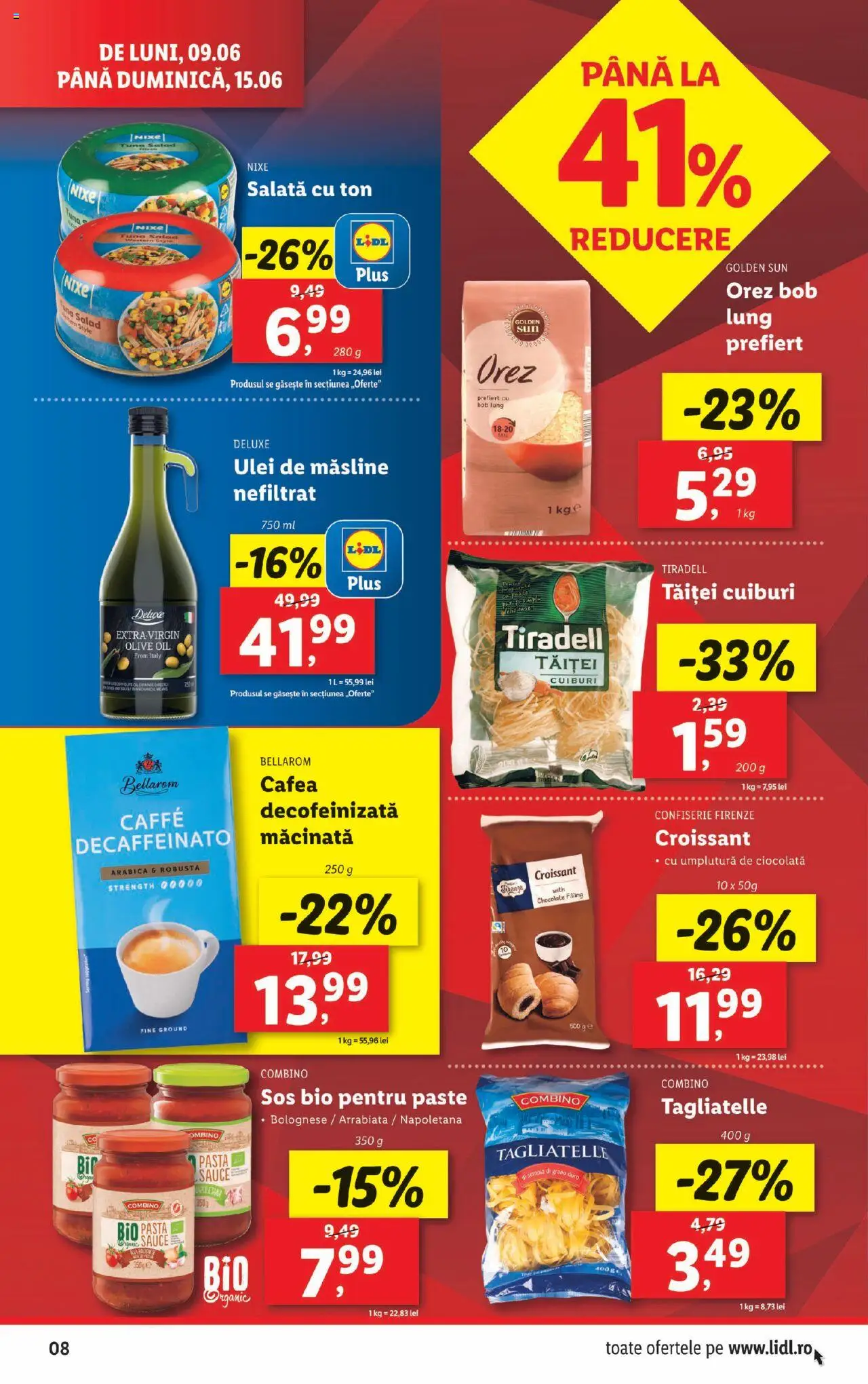 Catalog LIDL 9 - 14 Iunie 2025 | Pagina 8 | Produse: Ciocolată, Orez, Paste, Sos