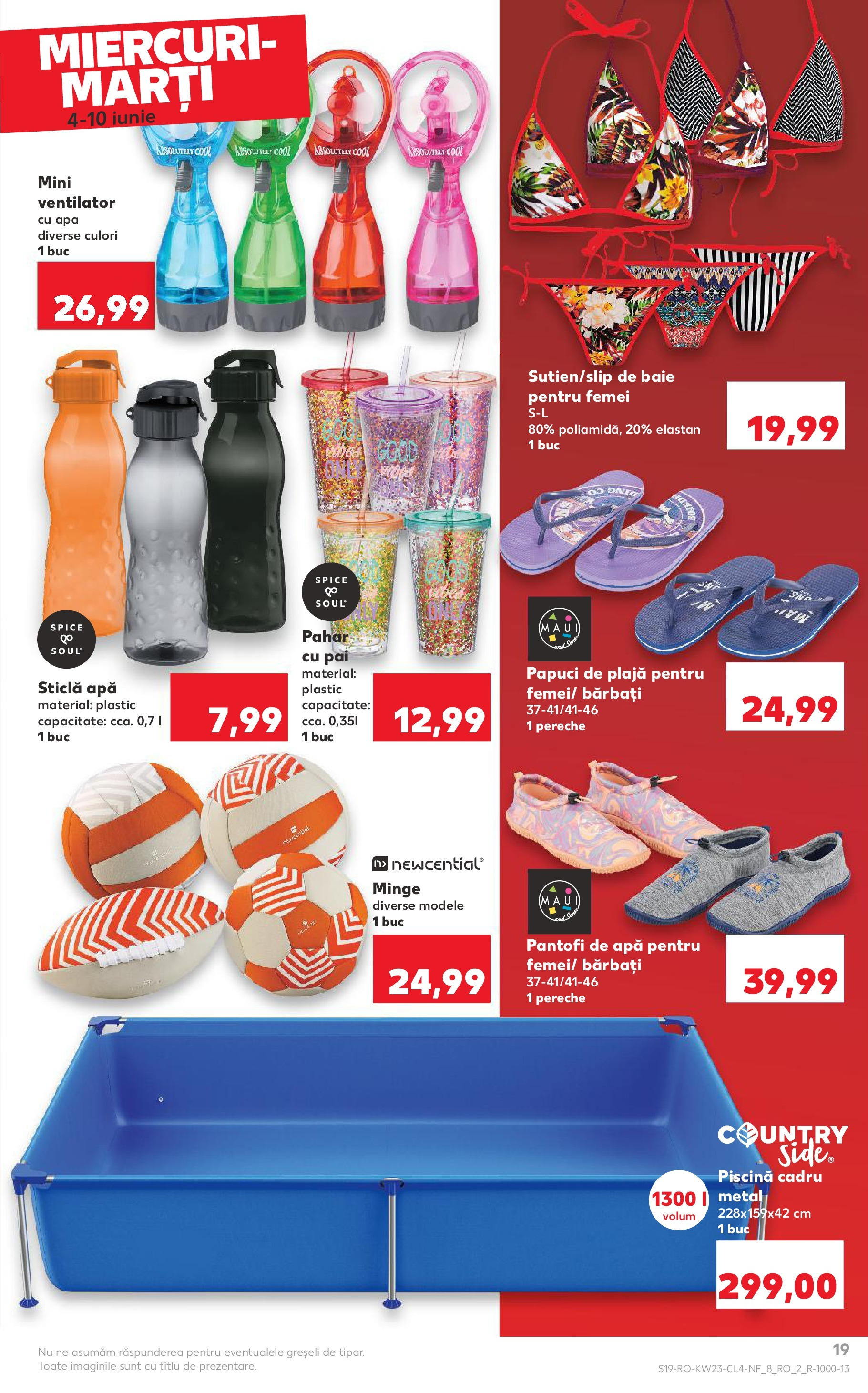 Catalog Kaufland 4 - 9 Iunie 2025 | Pagina 19 | Produse: Ventilator, Piscină, Apă, Papuci