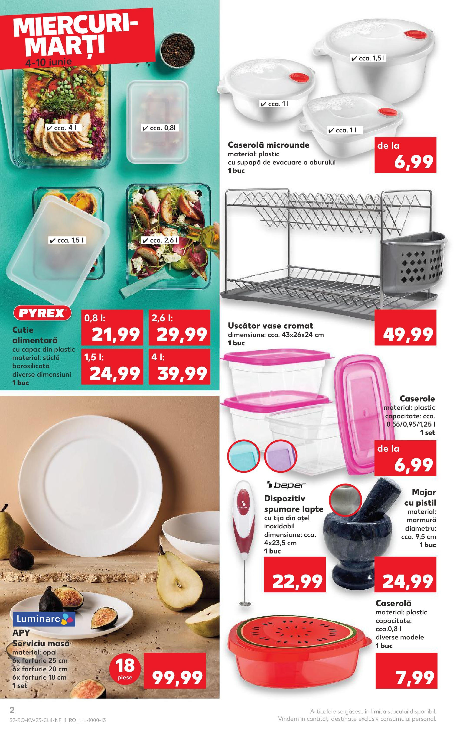 Catalog Kaufland 4 - 9 Iunie 2025 | Pagina 2 | Produse: Uscător, Caserole, Masă, Lapte