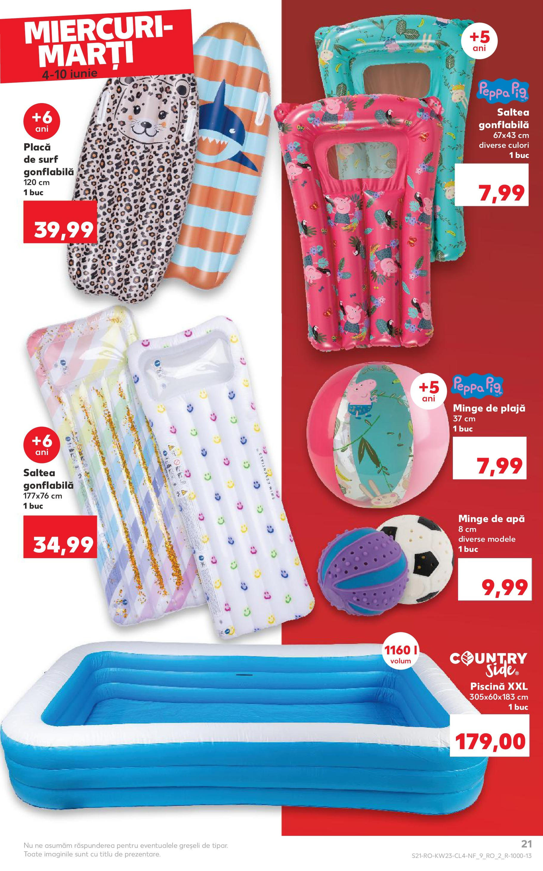 Catalog Kaufland 4 - 9 Iunie 2025 | Pagina 21 | Produse: Saltea, Piscină, Saltea gonflabilă, Apă