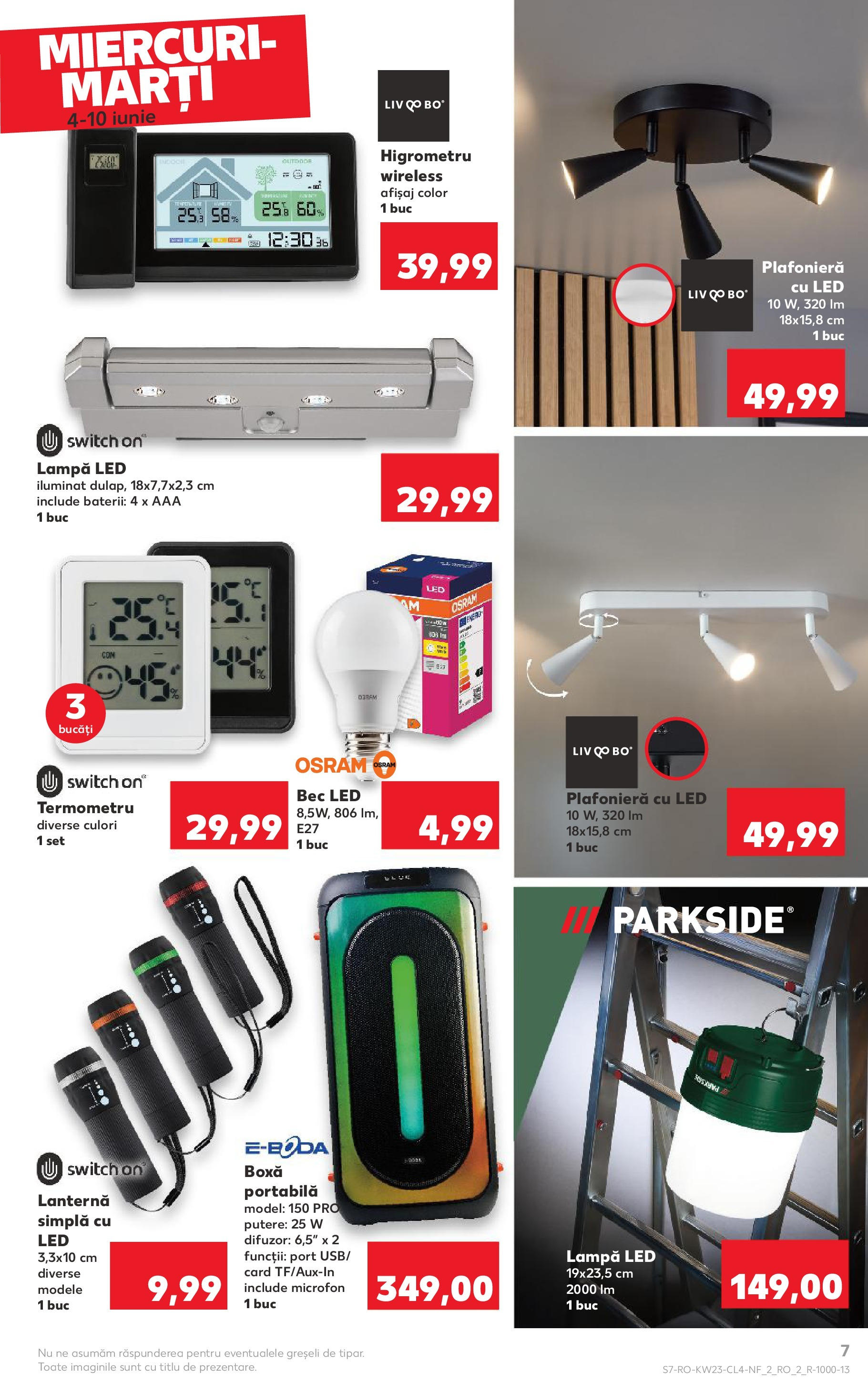 Catalog Kaufland 4 - 9 Iunie 2025 | Pagina 7 | Produse: Microfon, Plafonieră, Termometru, Lampă