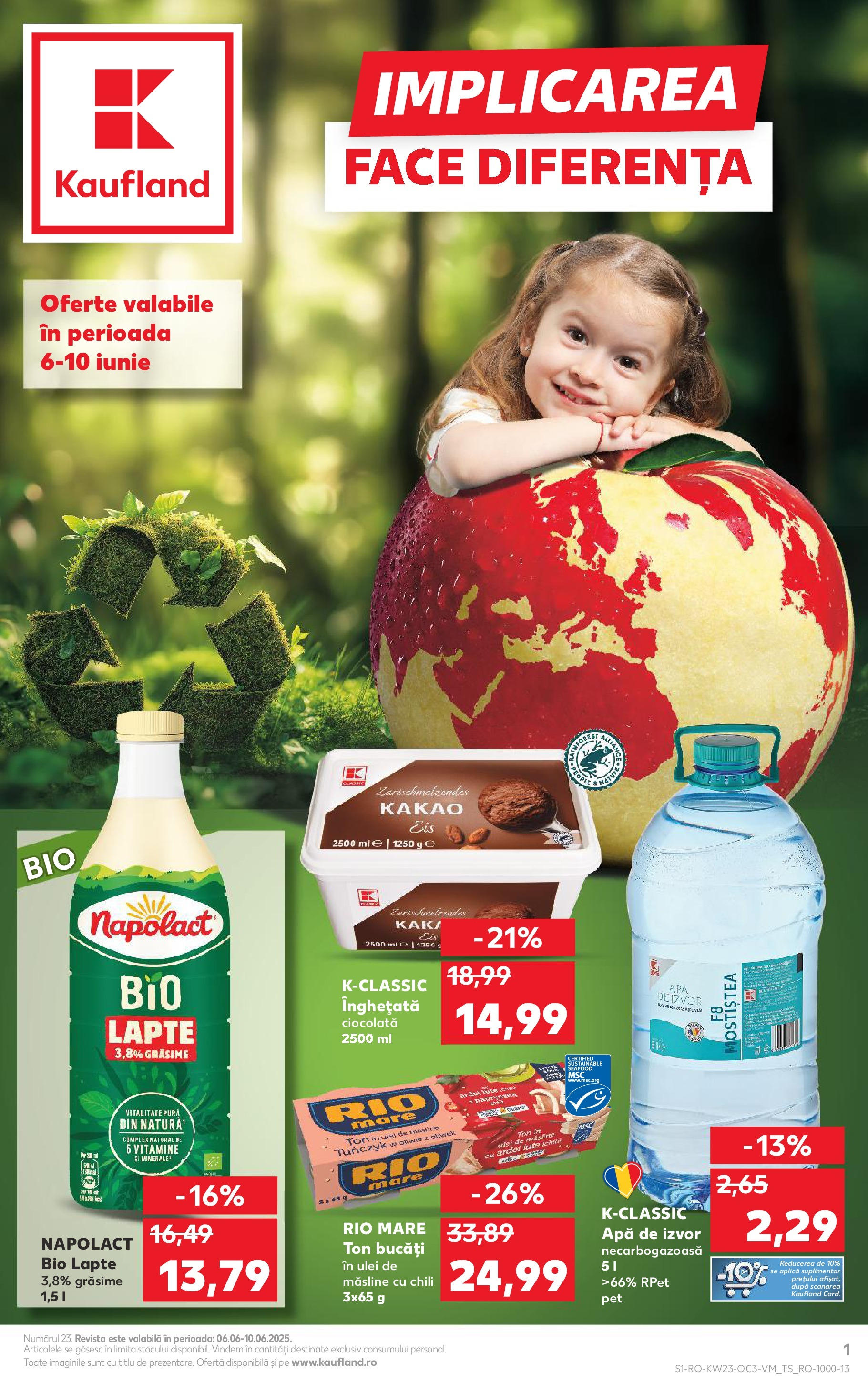 Catalog Kaufland 6 - 9 Iunie 2025 | Pagina 1 | Produse: Ardei, Lapte, Ciocolată, Înghețată