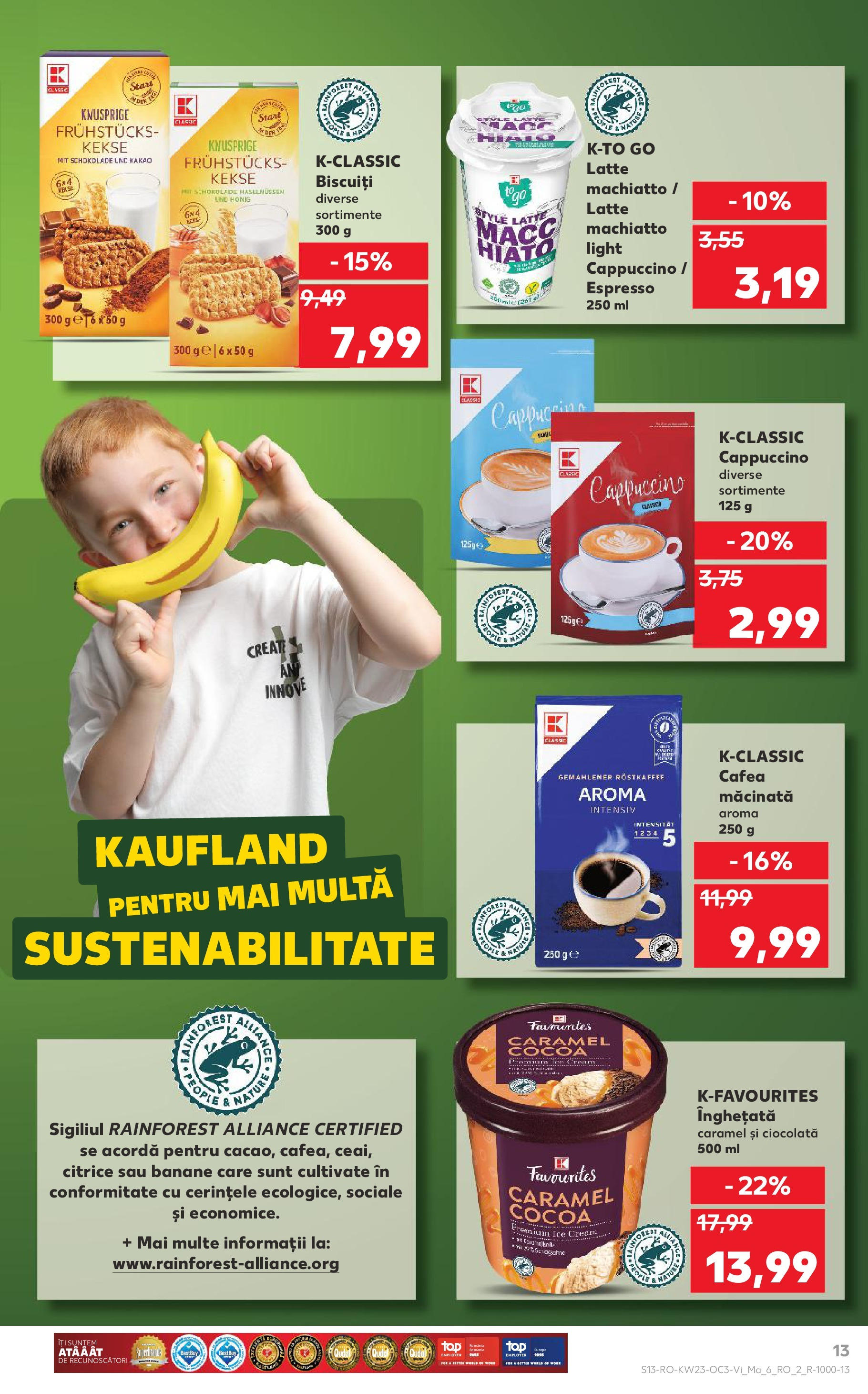 Catalog Kaufland 6 - 9 Iunie 2025 | Pagina 13 | Produse: Cafea, Ciocolată, Biscuiți, Înghețată