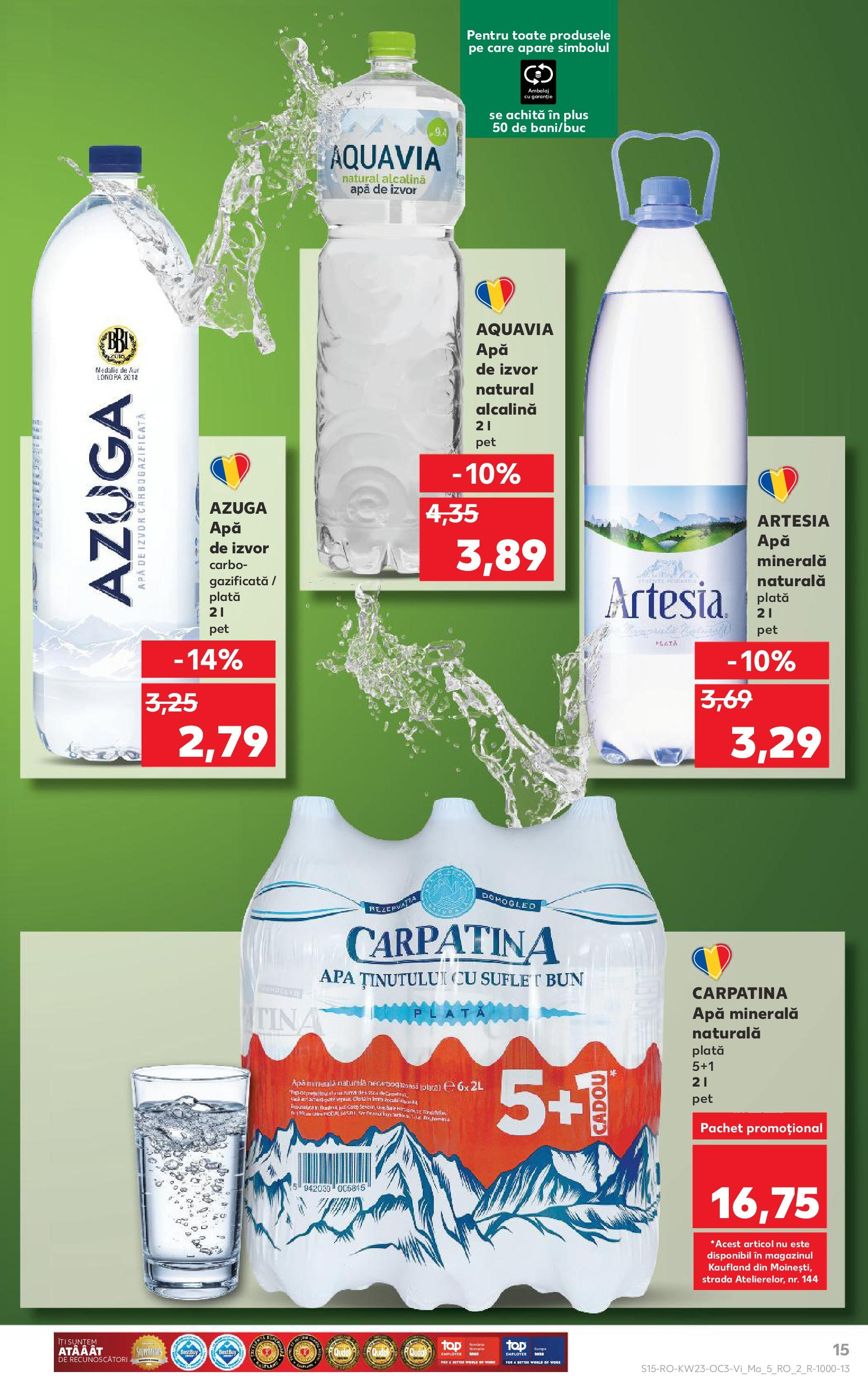 Catalog Kaufland 6 - 9 Iunie 2025 | Pagina 15 | Produse: Yazı tahtası kalemi, Apă