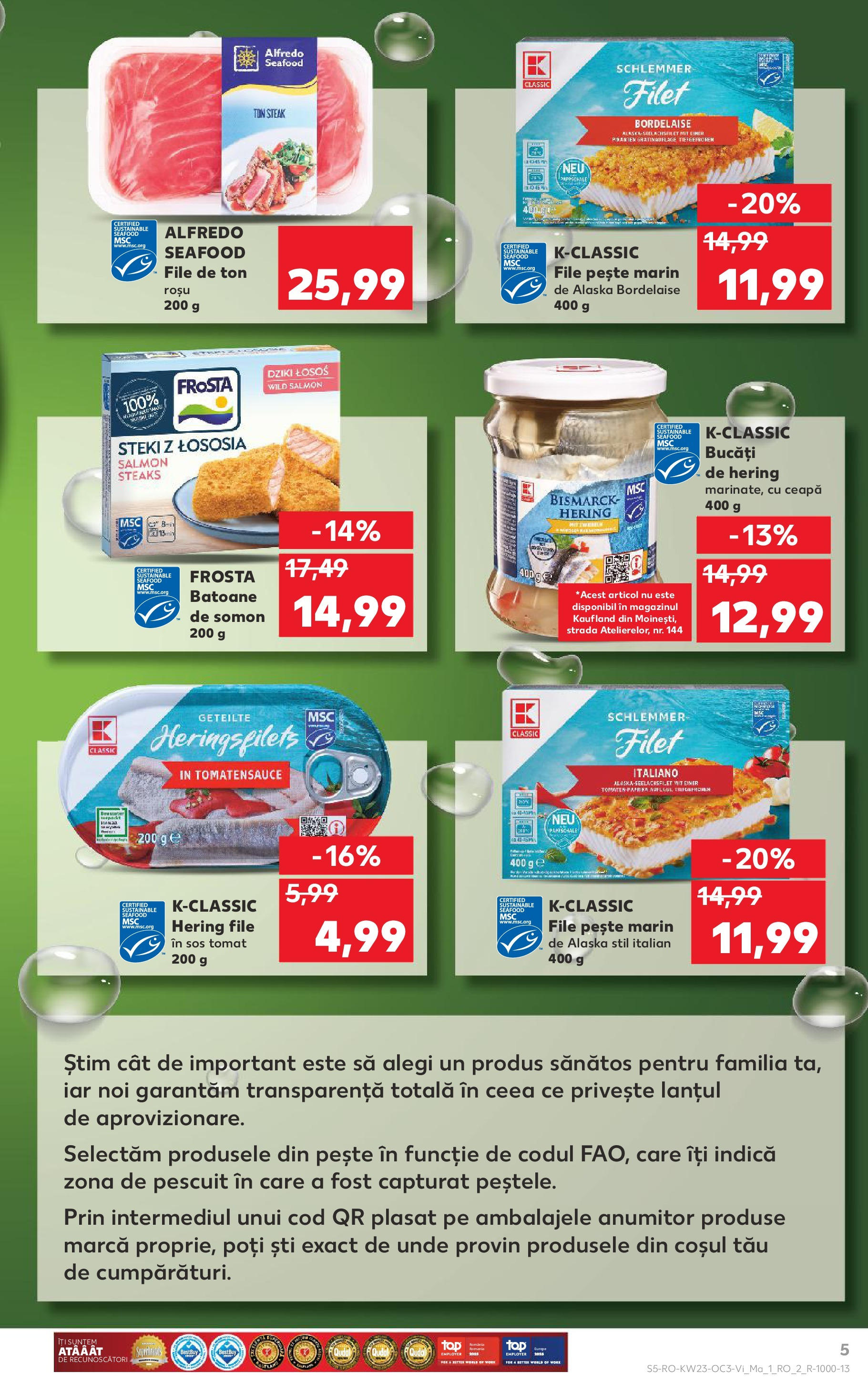 Catalog Kaufland 6 - 9 Iunie 2025 | Pagina 5 | Produse: Pește, Ceapă, Sos