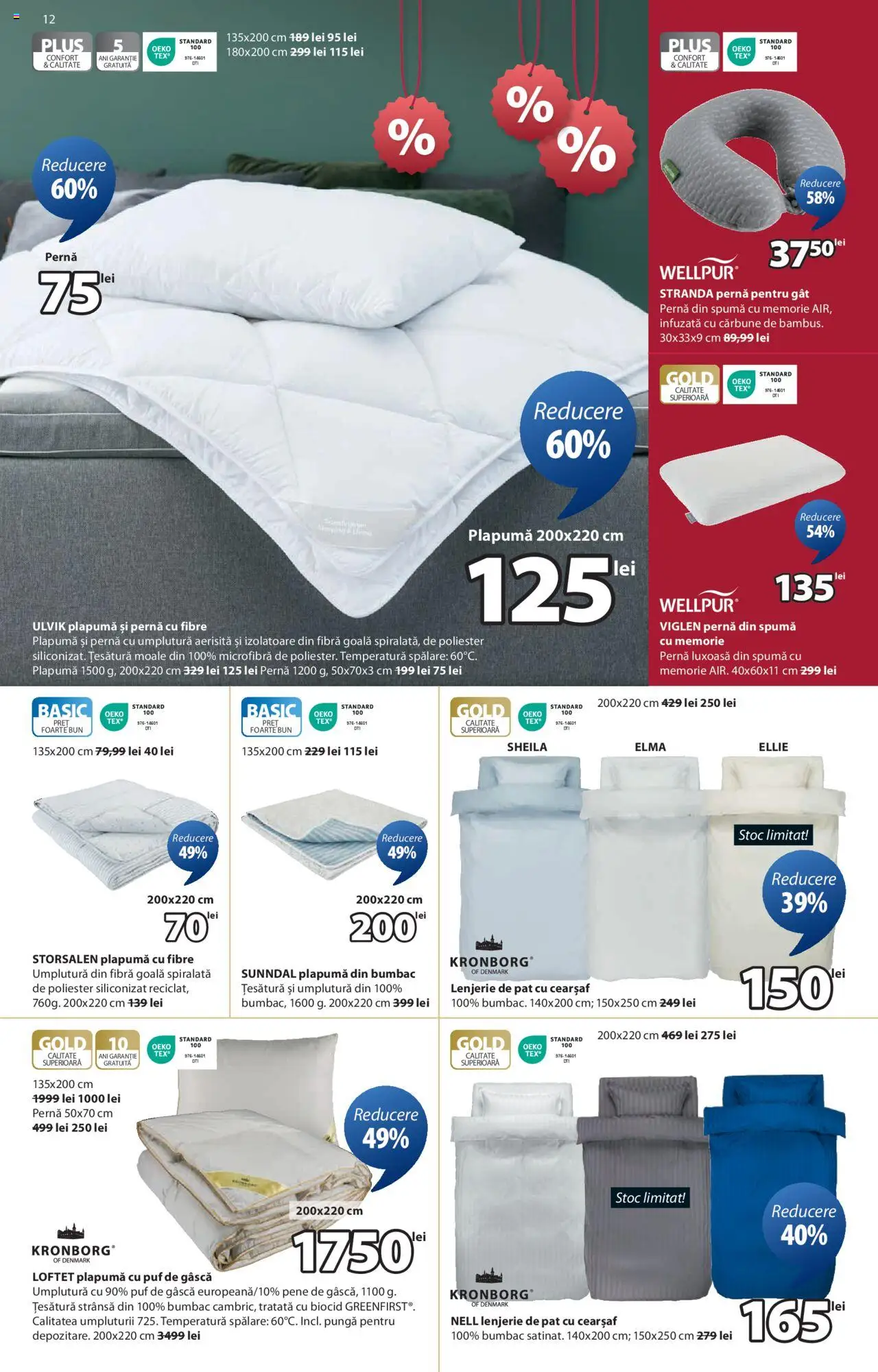 Catalog JYSK 5 Iunie - 3 Iulie 2025 | Pagina 12 | Produse: Memorie, Pungă, Lenjerie de pat, Plapumă