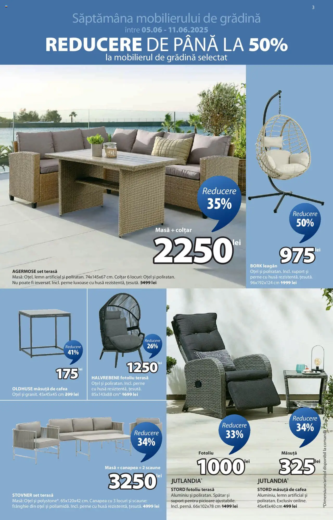 Catalog JYSK 5 Iunie - 3 Iulie 2025 | Pagina 3 | Produse: Fotoliu, Canapea, Colțar, Cafea