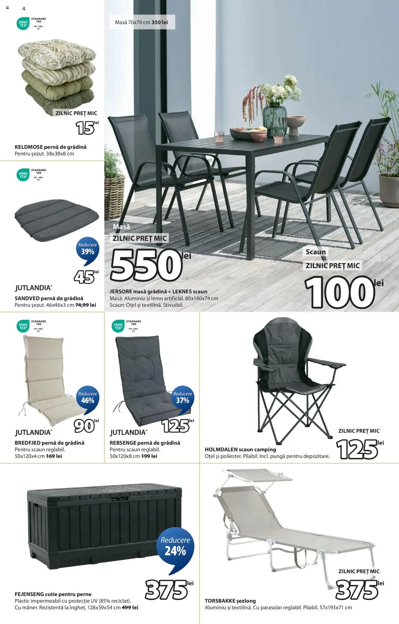 Catalog JYSK 5 Iunie - 3 Iulie 2025 | Pagina 4 | Produse: Pungă, Pernă, Masă, Cutie