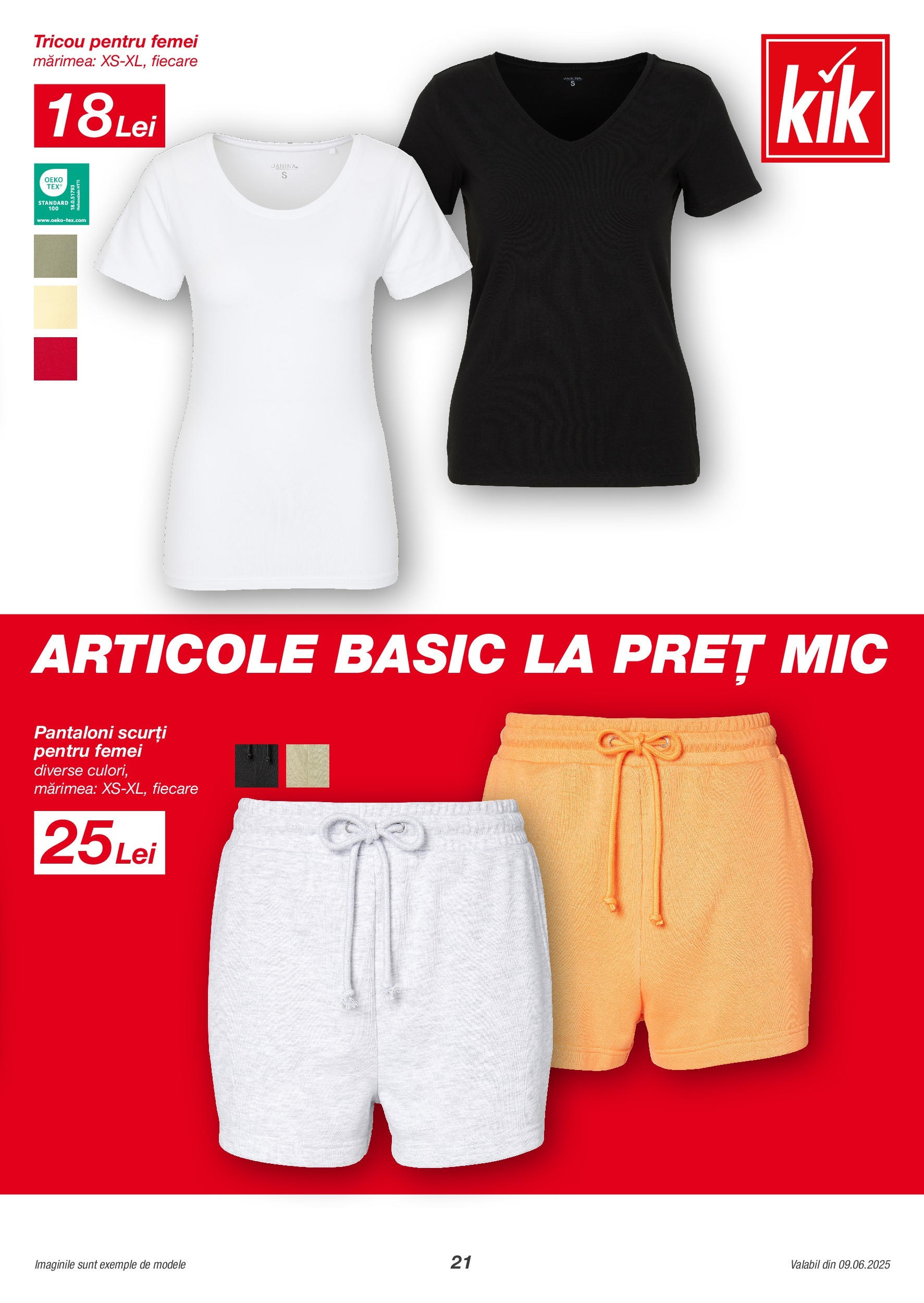 Catalog Kik 9 - 21 Iunie 2025 | Pagina 21 | Produse: Tricou, Pantaloni, Pantaloni scurți