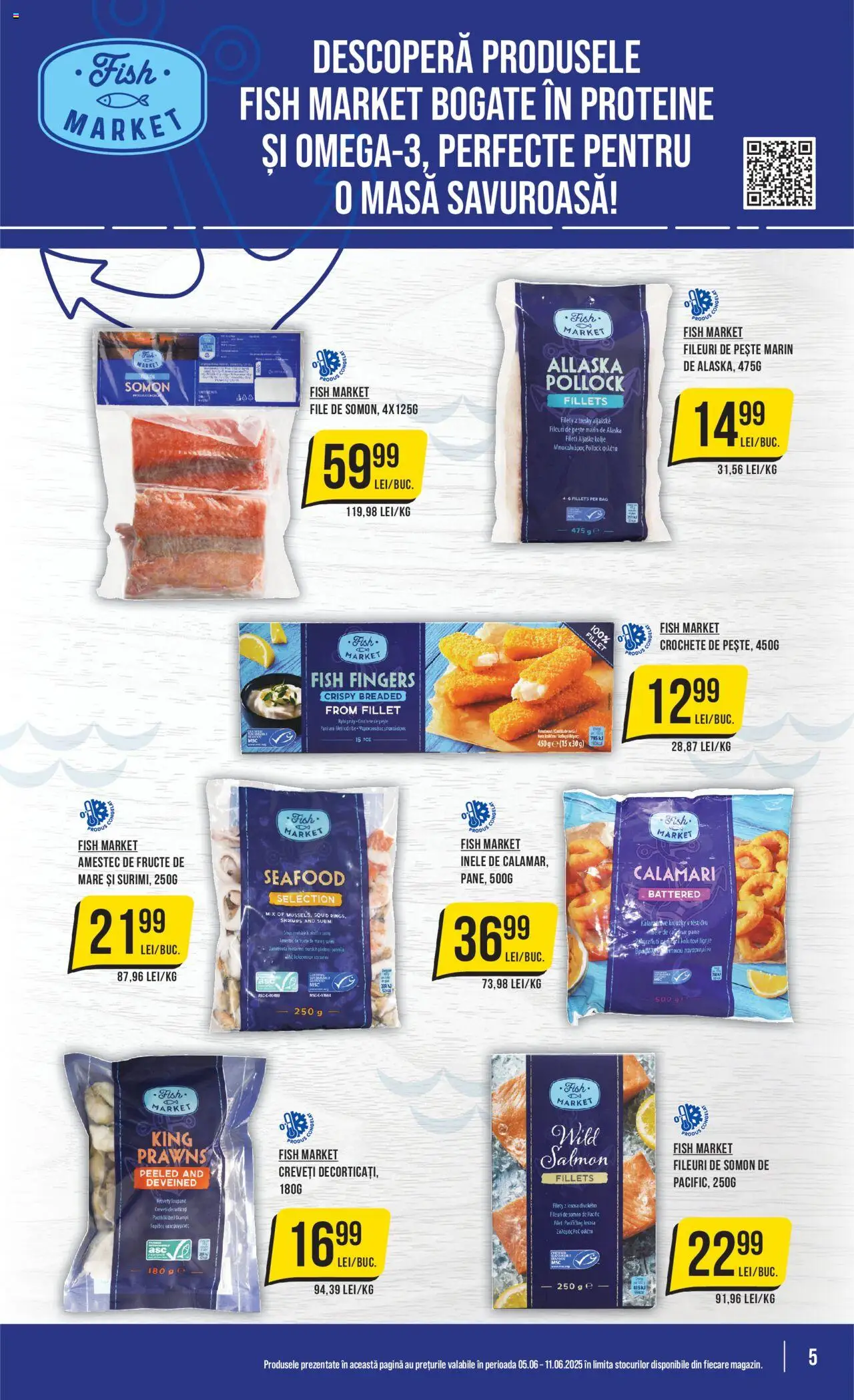 Catalog Mega Image 5 - 10 Iunie 2025 | Pagina 5 | Produse: Masaüstü kılıfı, Masă, Pește, Fructe
