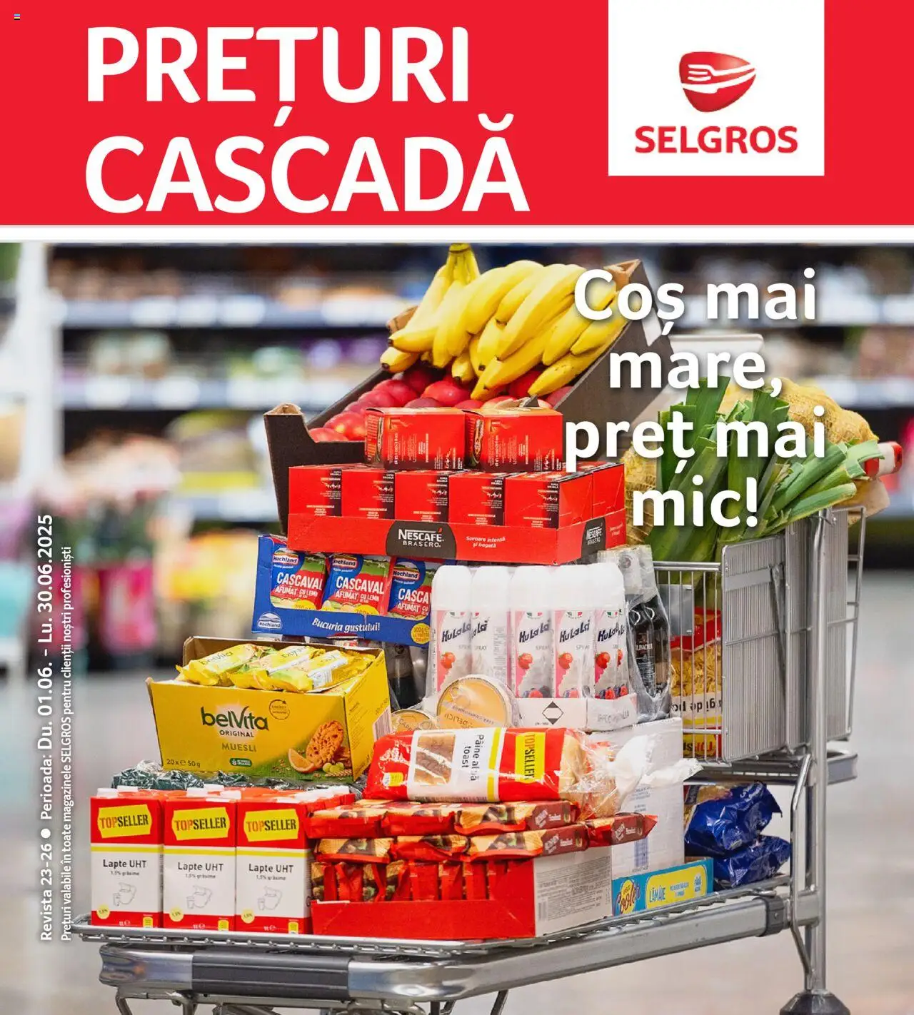 Catalog Selgros 1 - 29 Iunie 2025 | Pagina 1 | Produse: Coș, Cașcaval, Lapte, Pâine