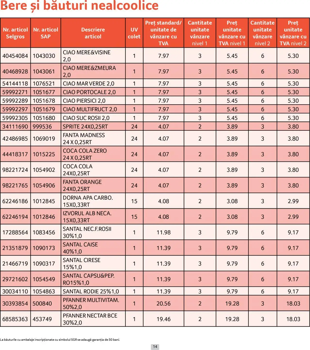 Catalog Selgros 1 - 29 Iunie 2025 | Pagina 14 | Produse: Amerikan servis, Portocale, Cireșe, Apă