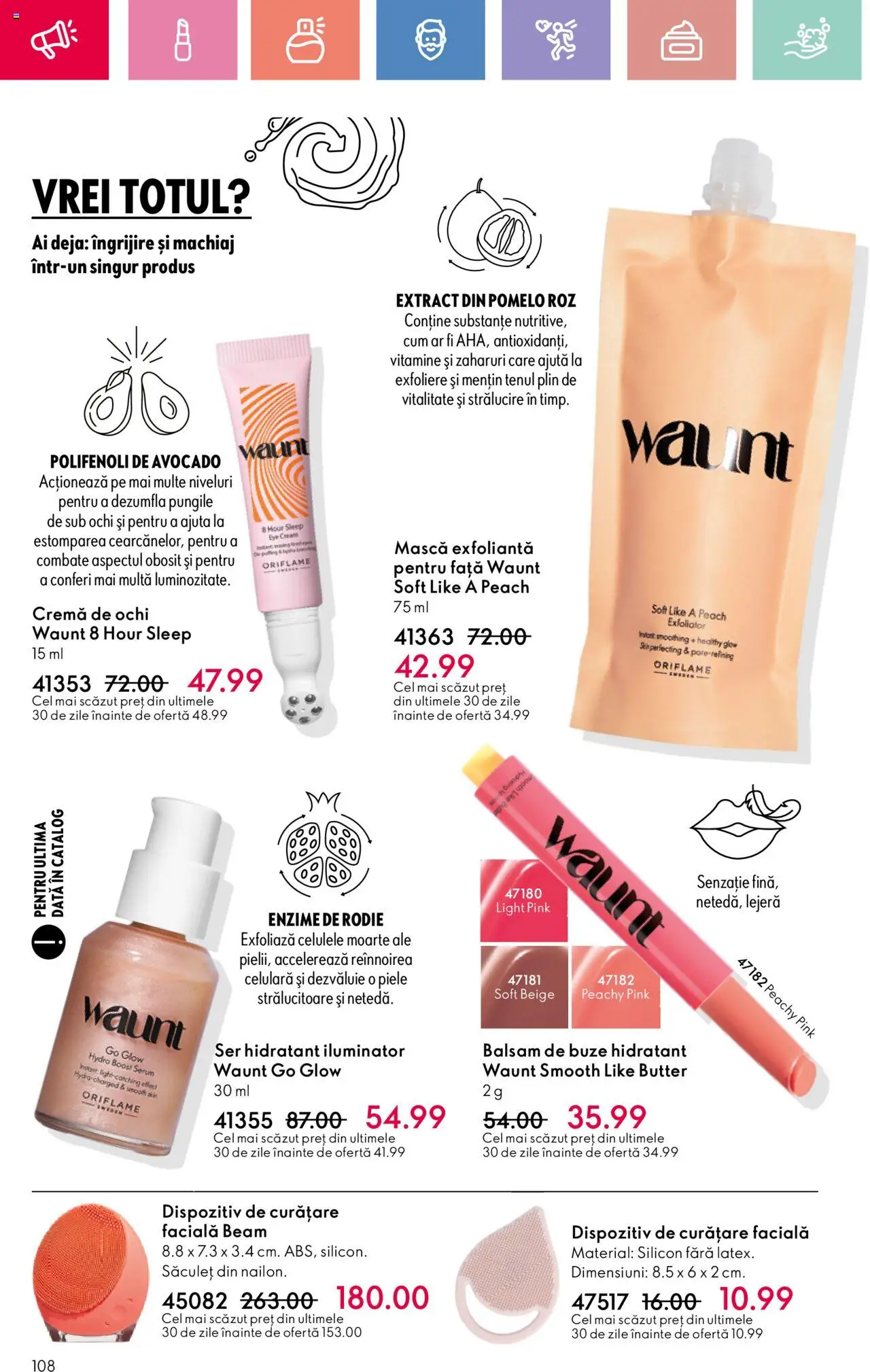 Catalog Oriflame 6 - 25 Iulie 2025 | Pagina 108 | Produse: Coș, Iluminator, Balsam, Cremă