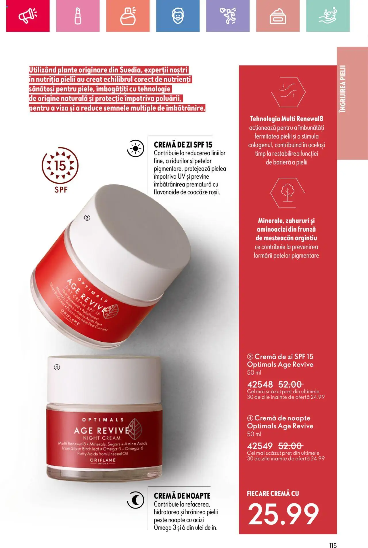 Catalog Oriflame 6 - 25 Iulie 2025 | Pagina 115 | Produse: Cremă de zi, Cremă de noapte, Chaussures de ski, Cremă