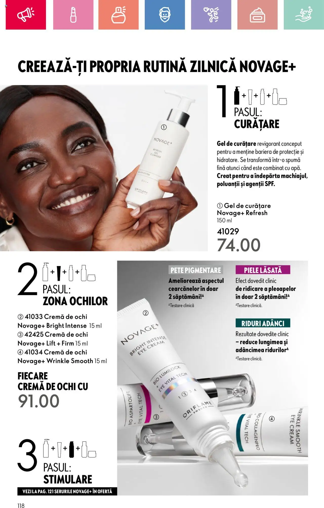 Catalog Oriflame 6 - 25 Iulie 2025 | Pagina 118 | Produse: Şerit ödül, Gel de curățare, Cremă