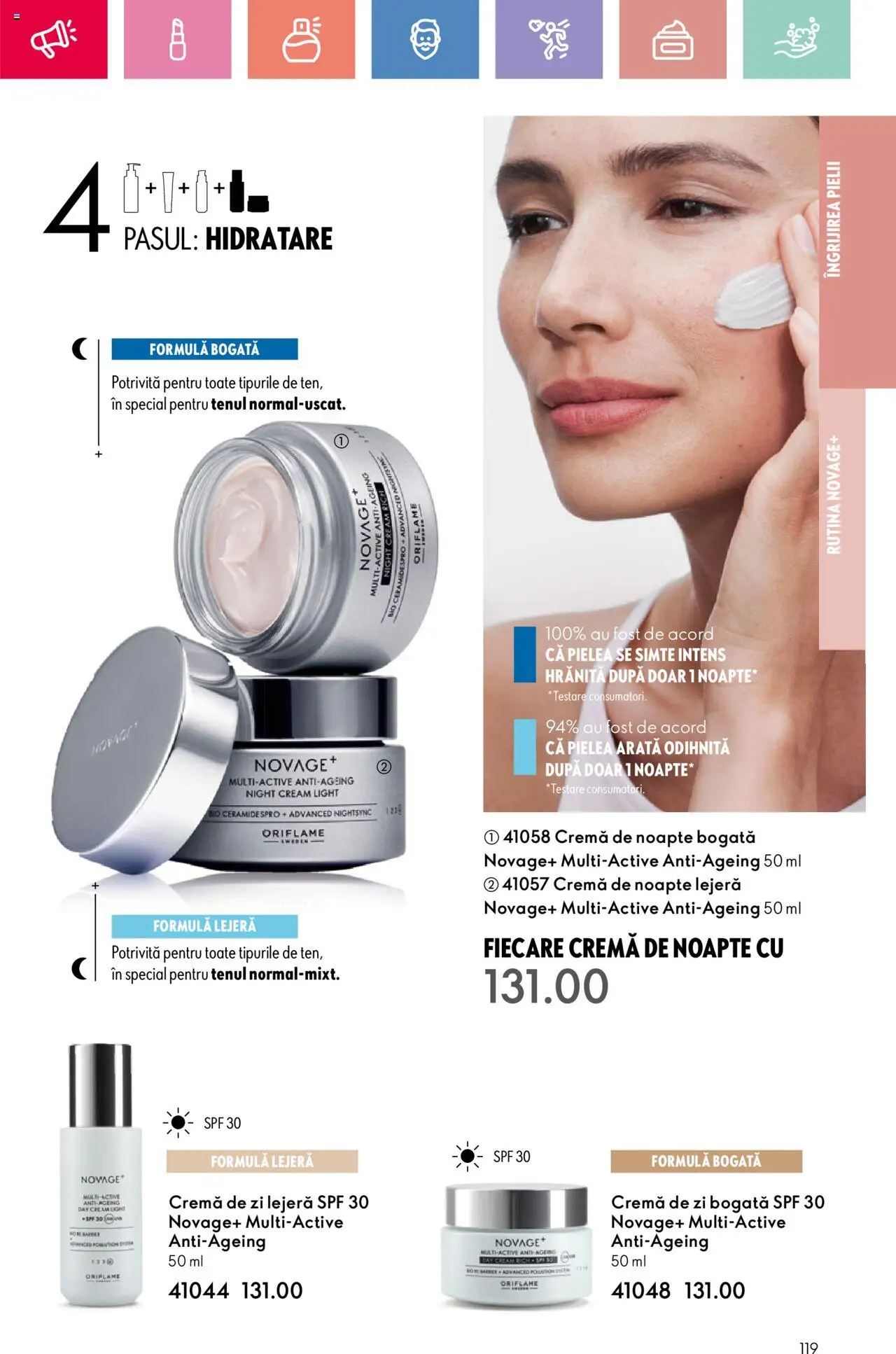 Catalog Oriflame 6 - 25 Iulie 2025 | Pagina 119 | Produse: Şerit ödül, Cremă de zi, Cremă de noapte, Cremă