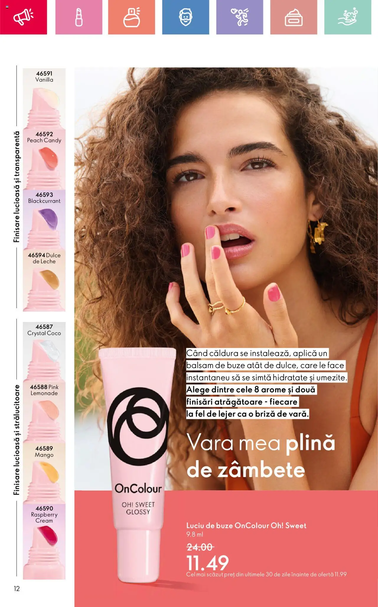 Catalog Oriflame 6 - 25 Iulie 2025 | Pagina 12 | Produse: Luciu de buze, Balsam, Mango