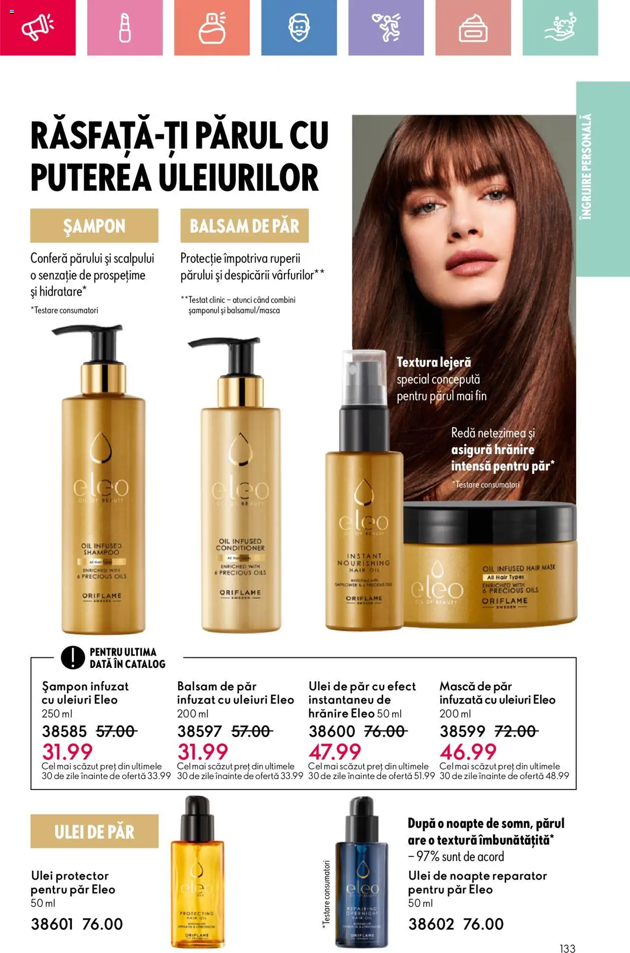 Catalog Oriflame 6 - 25 Iulie 2025 | Pagina 133 | Produse: Șampon, Balsam, Mască de păr, Balsam de păr