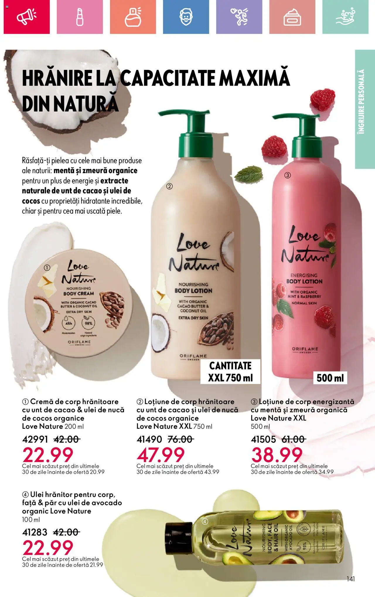 Catalog Oriflame 6 - 25 Iulie 2025 | Pagina 141 | Produse: Body, Cremă, Ulei, Cremă de corp